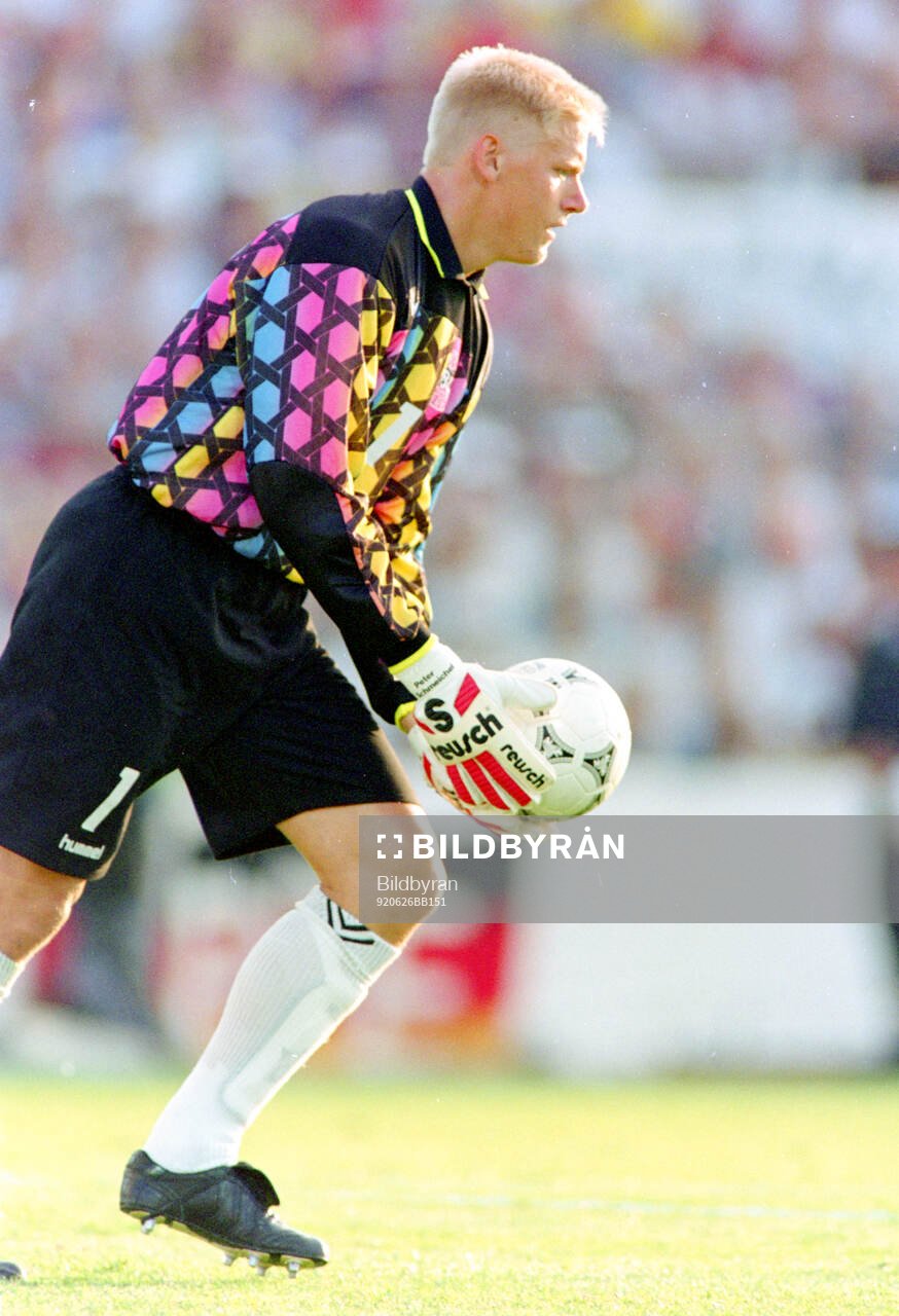 Denmarks goalkeeper Peter Schmeichel