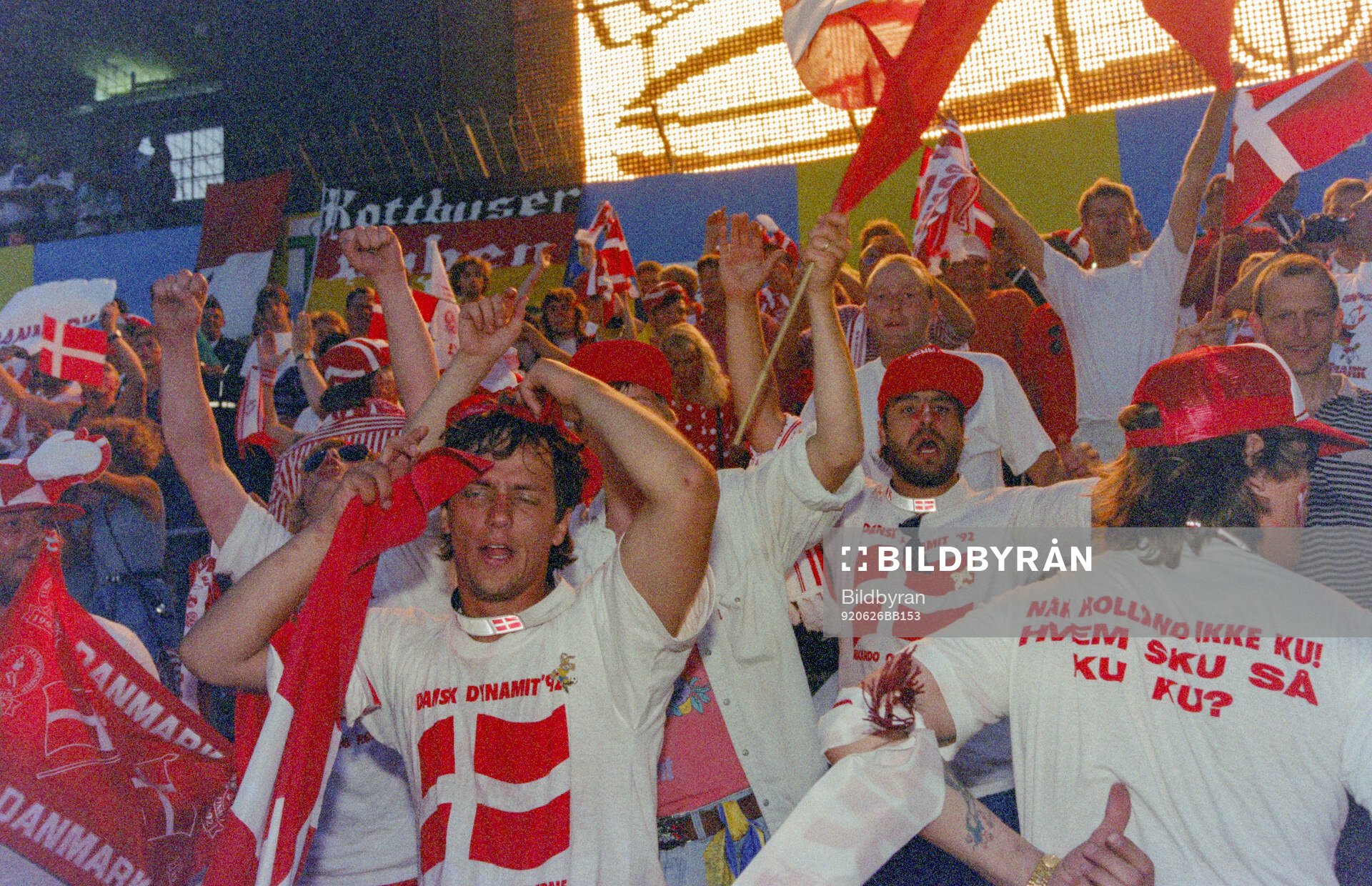 Danish fans celebrating