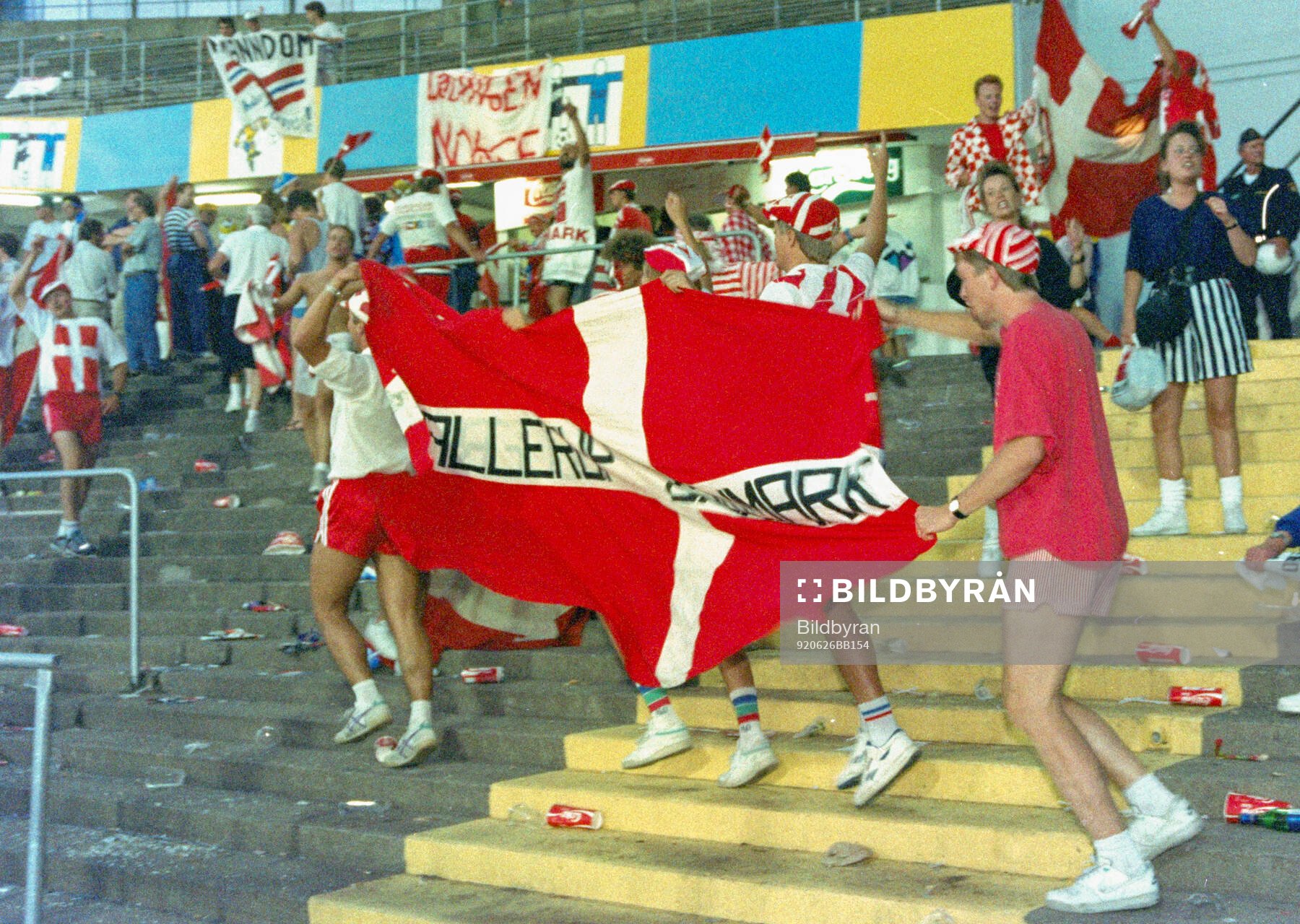 Danish fans celebrating
