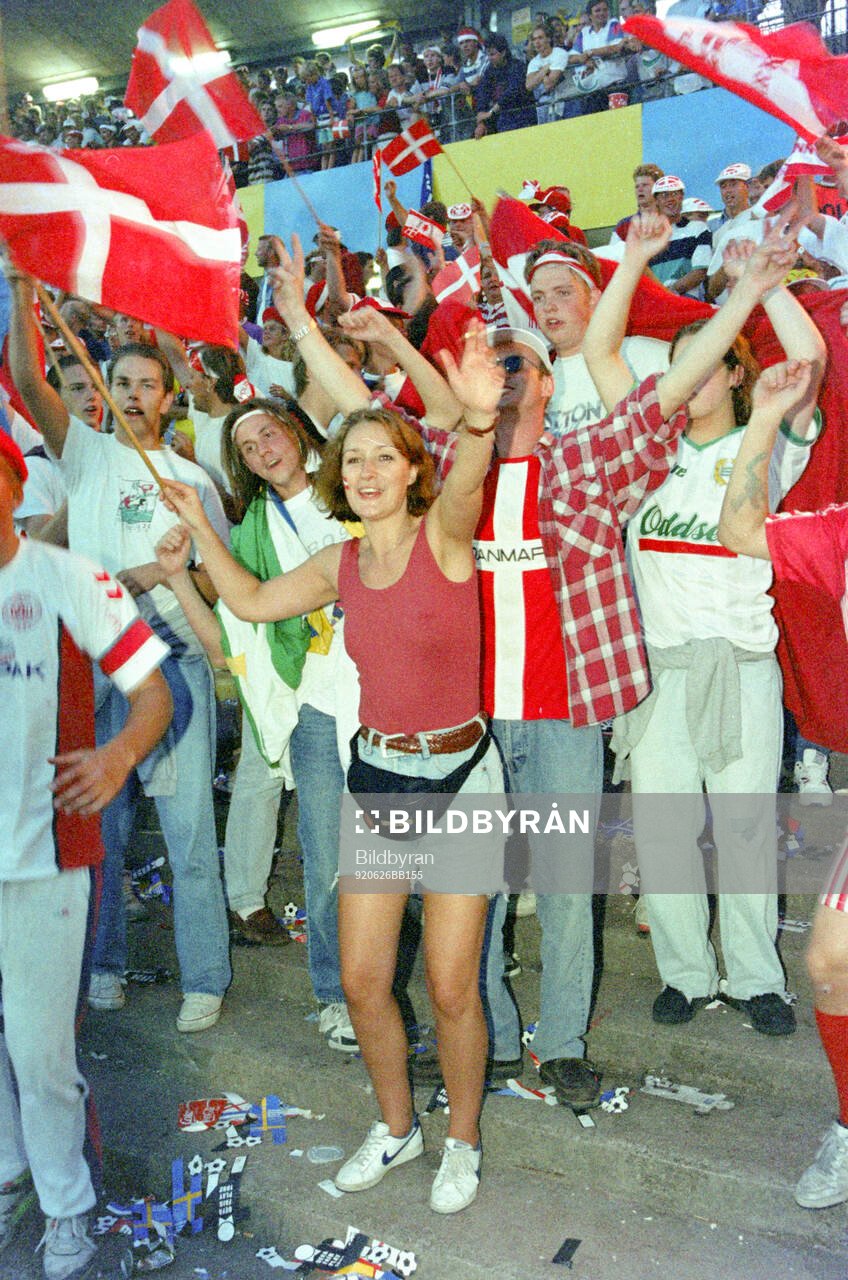 Danish fans celebrating