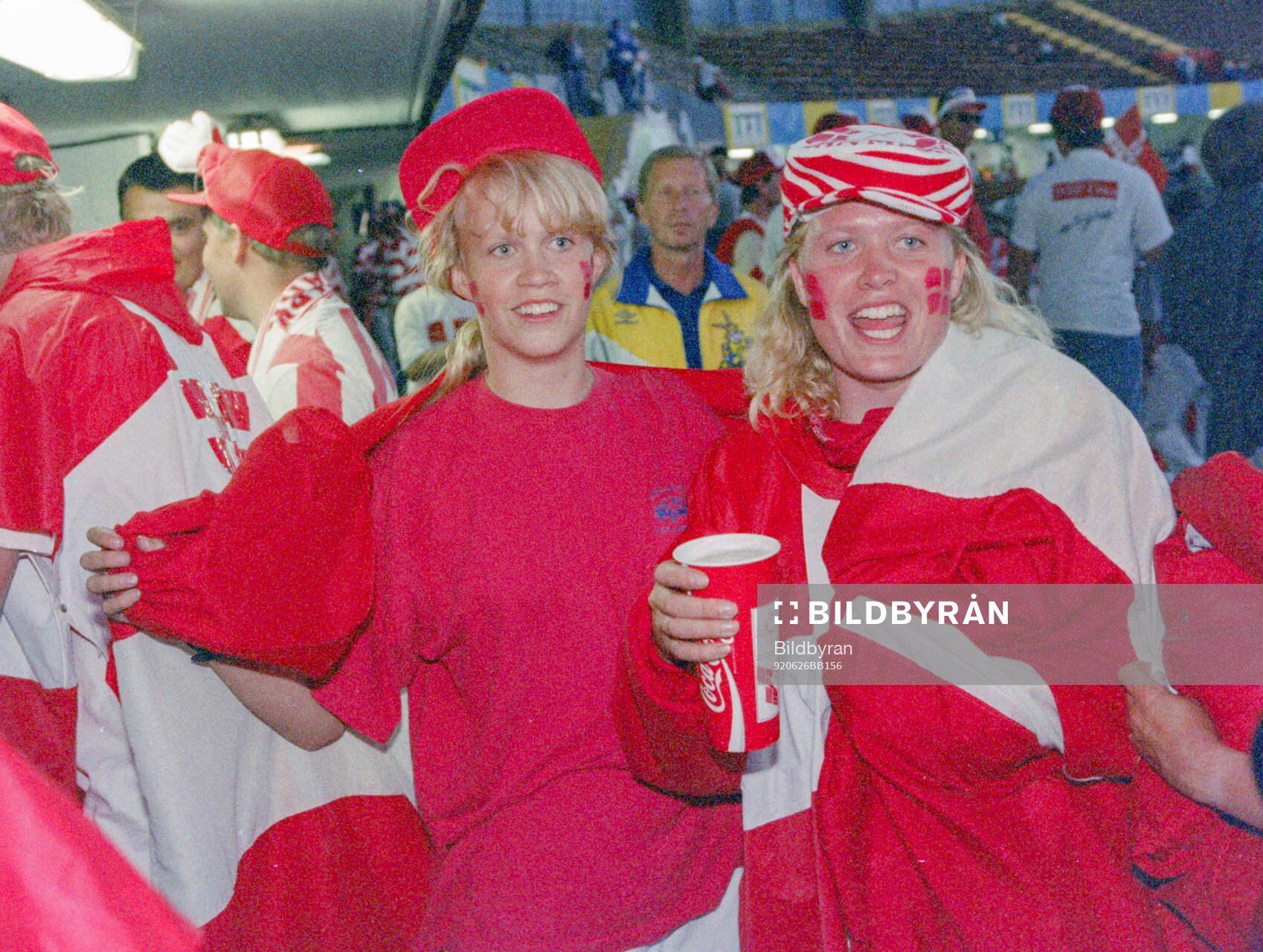 Danish fans celebrating