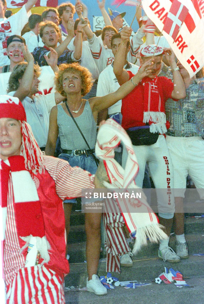 Danish fans celebrating