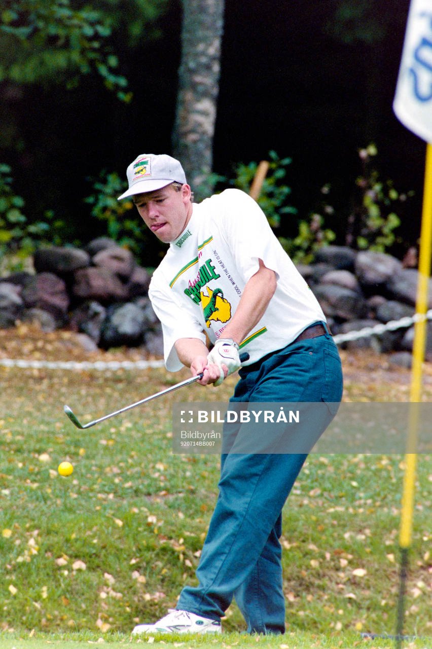 Pär Djoos spelar golf i Halmstad