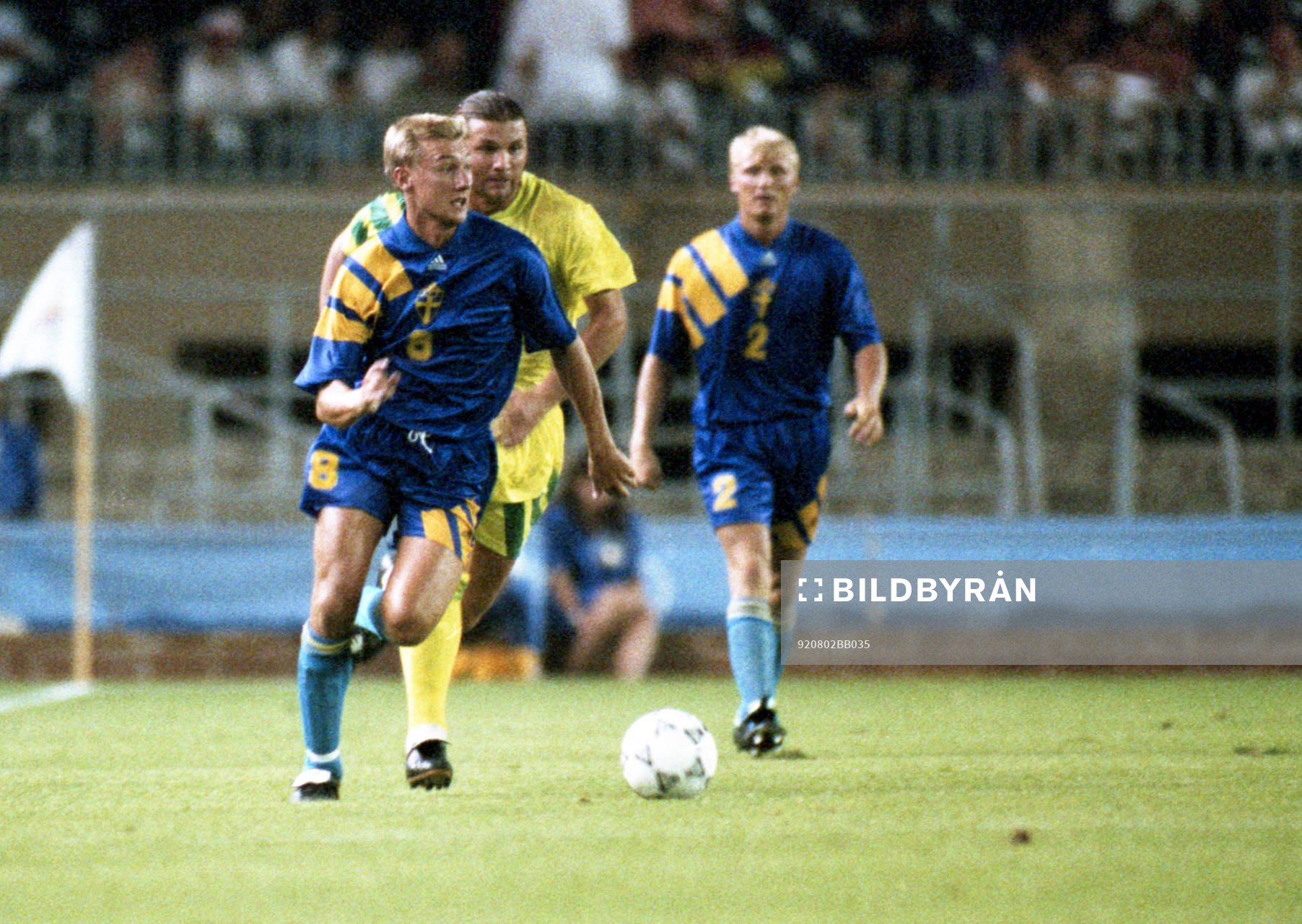 Stefan Landberg, Sverige, med bollen