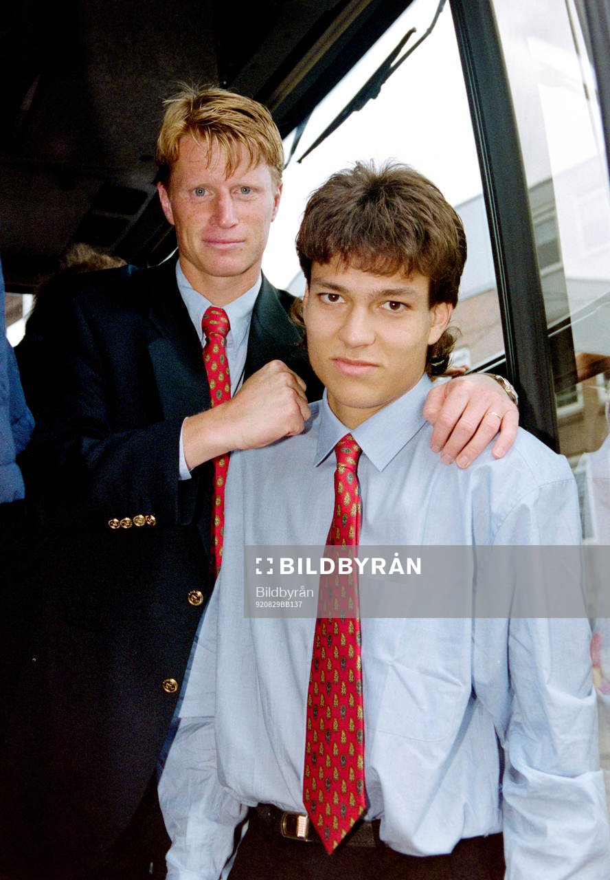 Fotboll, Eredivisie, Sparta Rotterdam - Ajax, 0-0: Stefan Pettersson och Jari Litmanen, Ajax. 