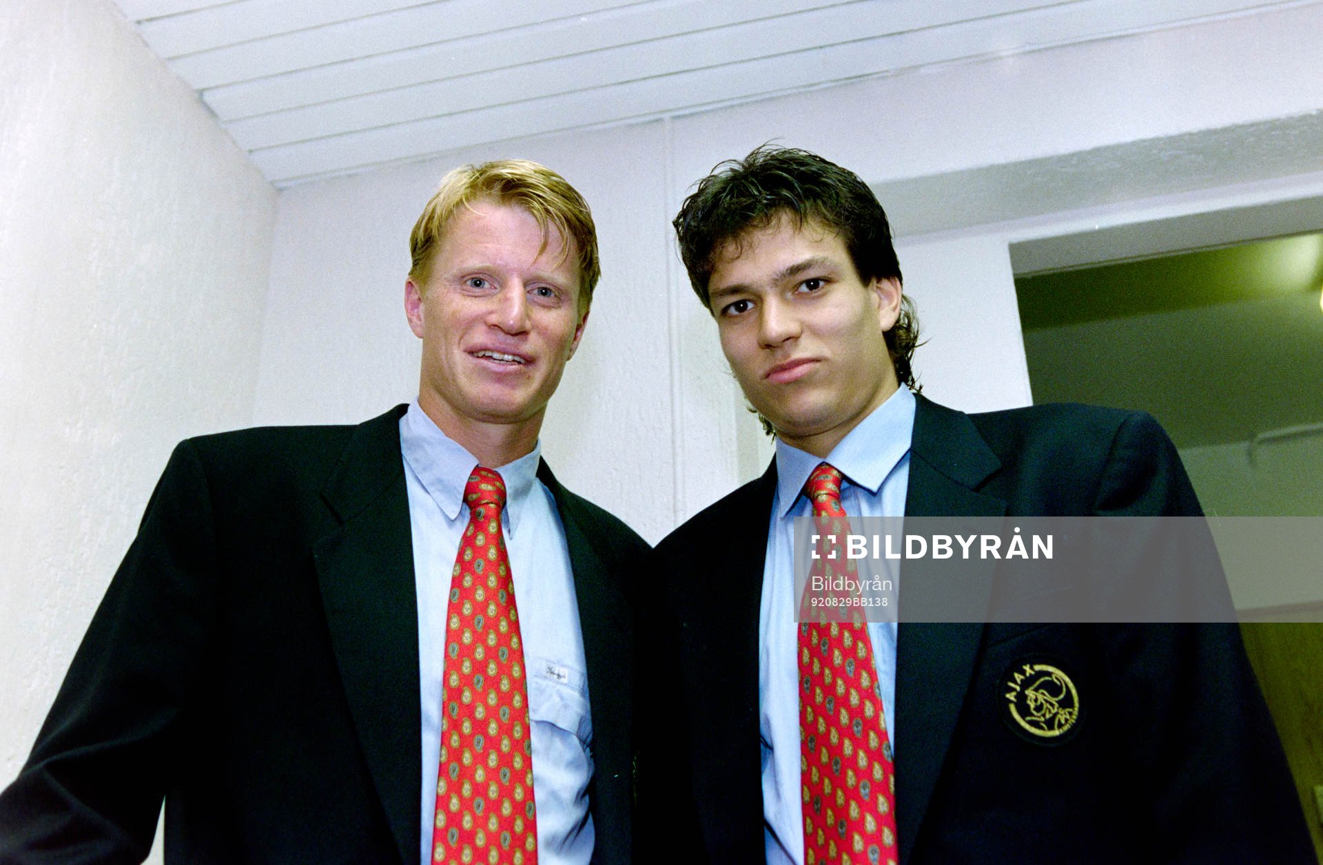Fotboll, Eredivisie, Sparta Rotterdam - Ajax, 0-0: Stefan Pettersson och Jari Litmanen, Ajax. 