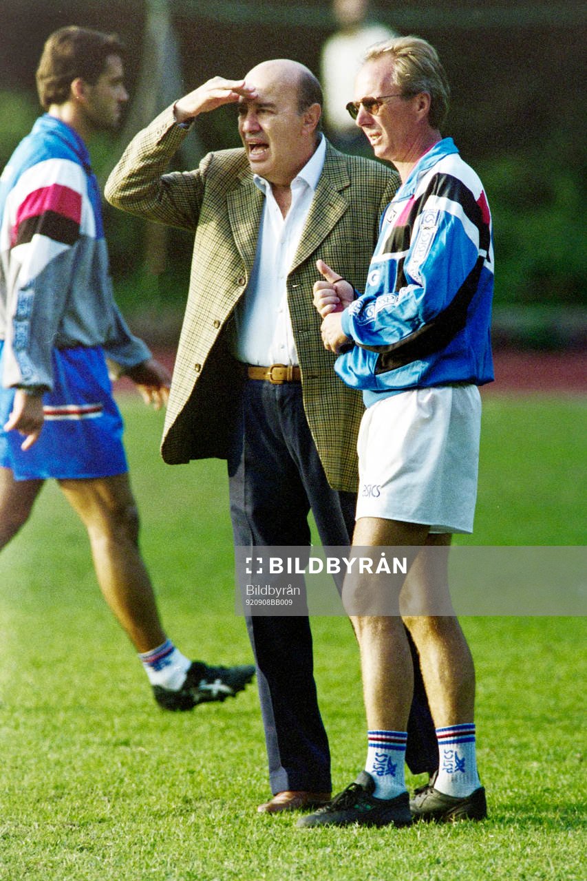Paolo Mantovani och Sven-Göran Eriksson Sampdoria