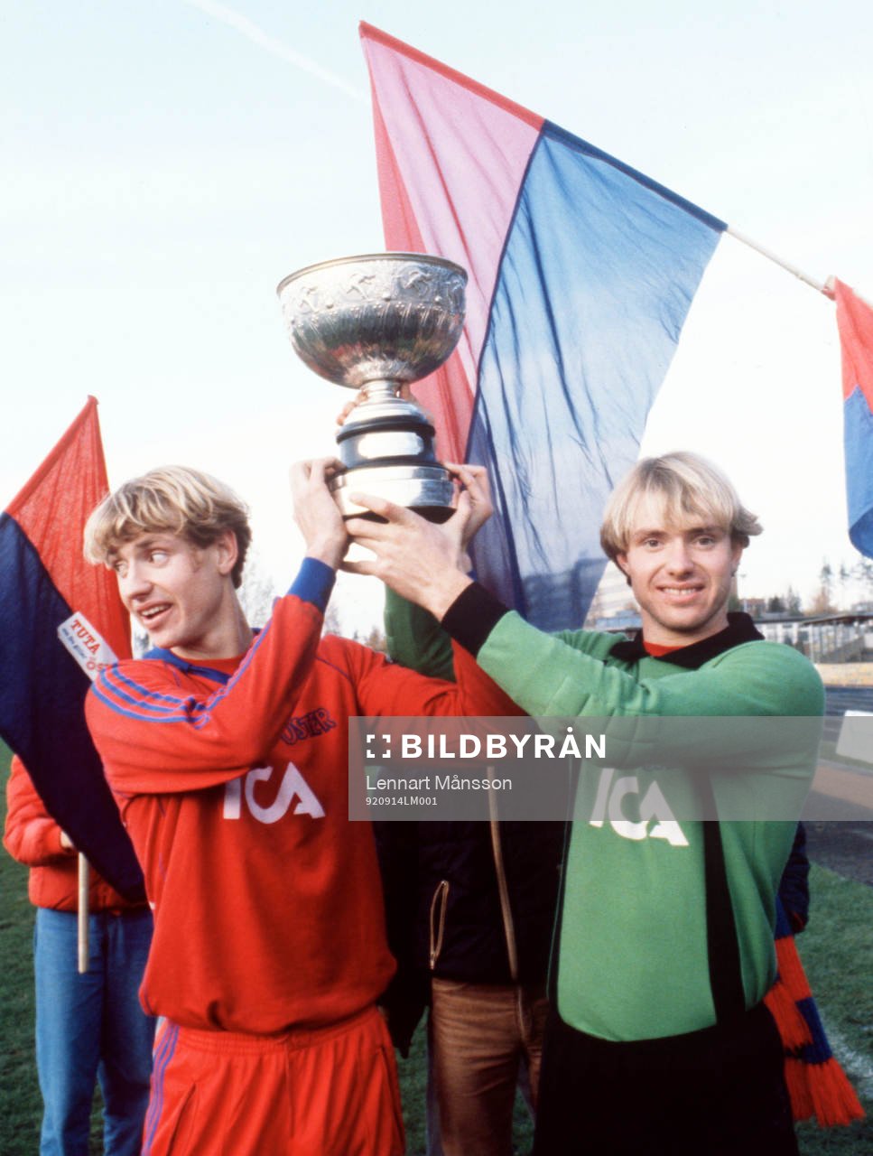 Andreas Ek, och Thomas Ravelli, jubel över det allsvenska