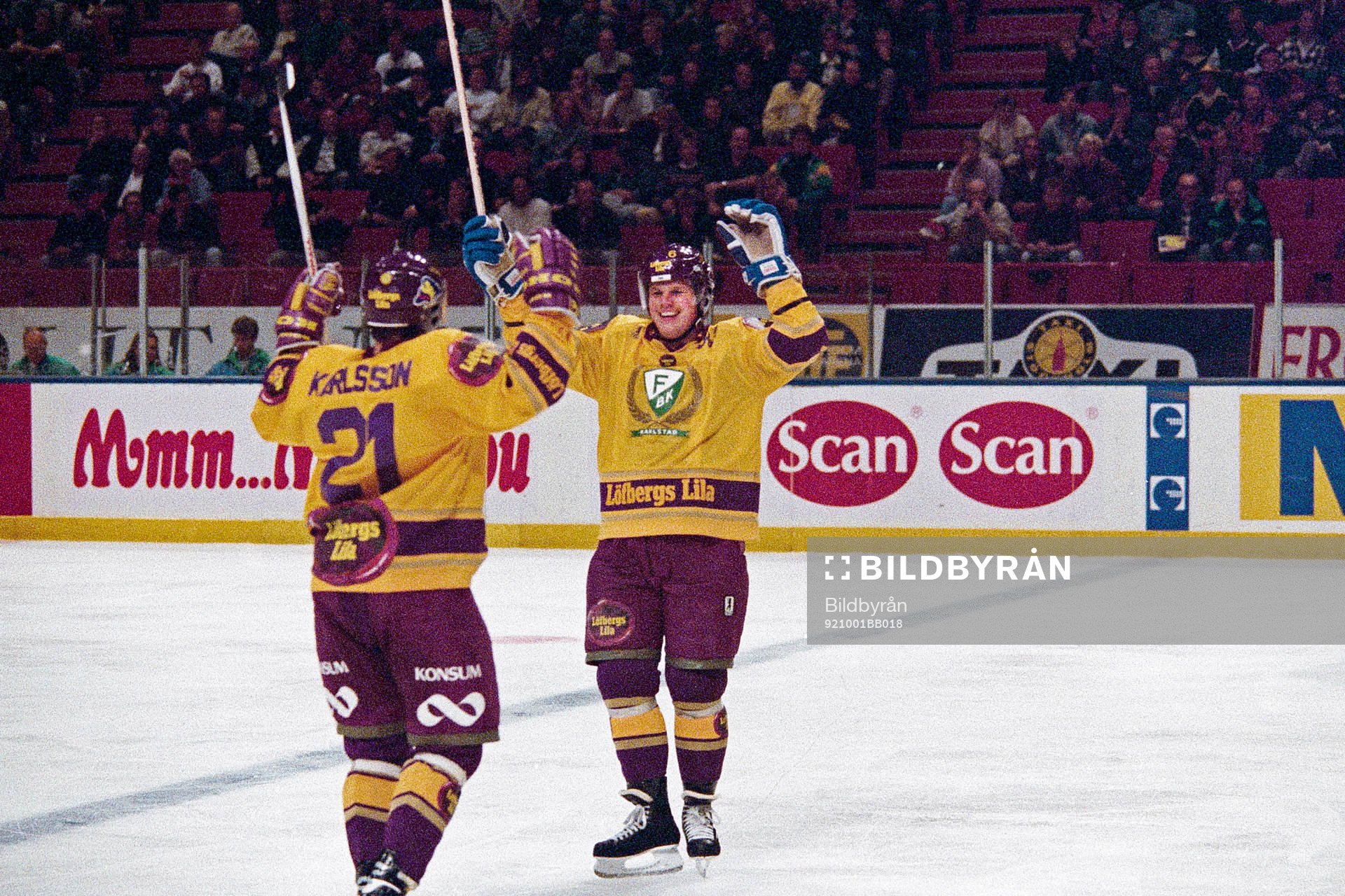 Leif Carlsson och Jacob Karlsson, Färjestad, jublar