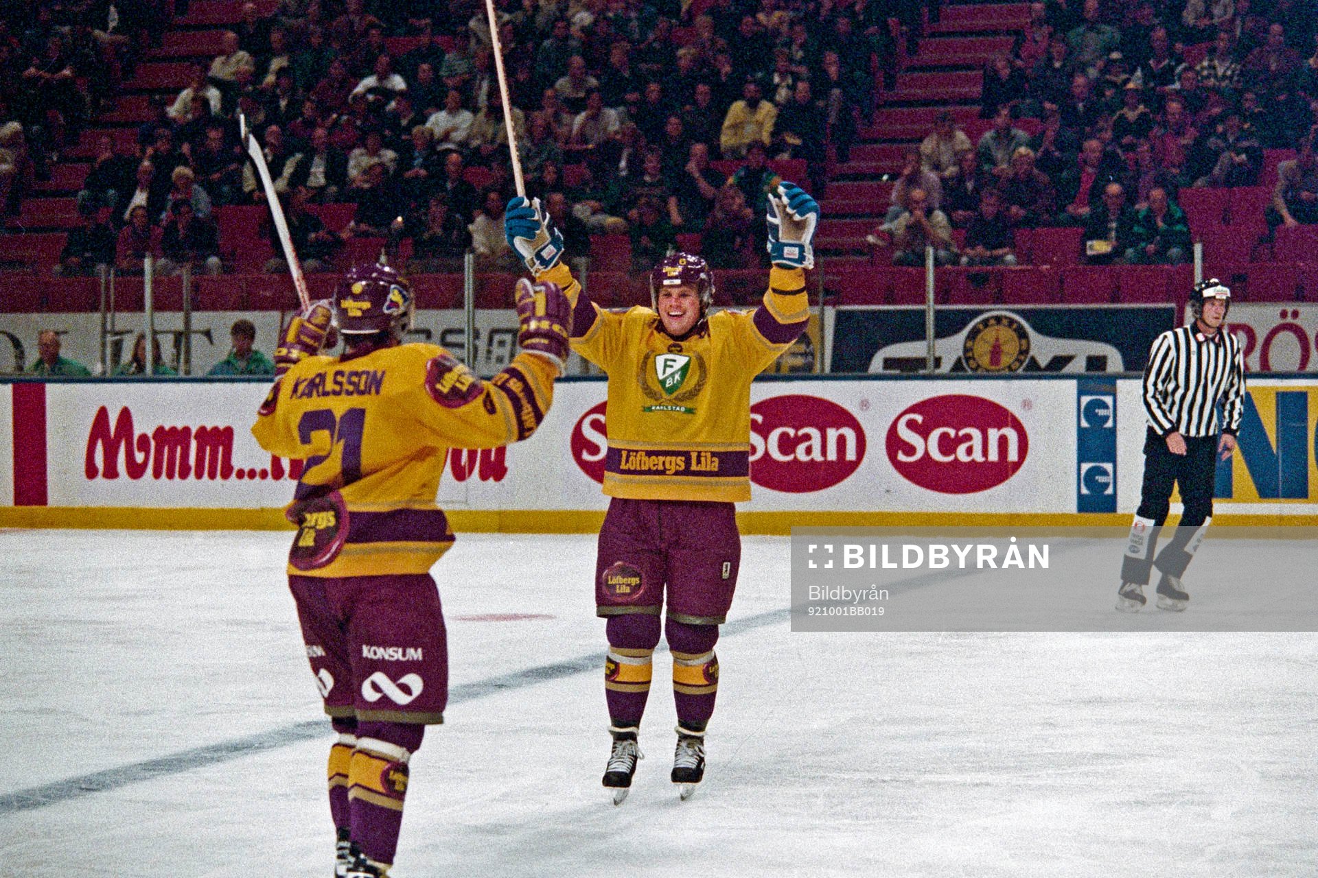 Leif Carlsson och Jacob Karlsson, Färjestad, jublar