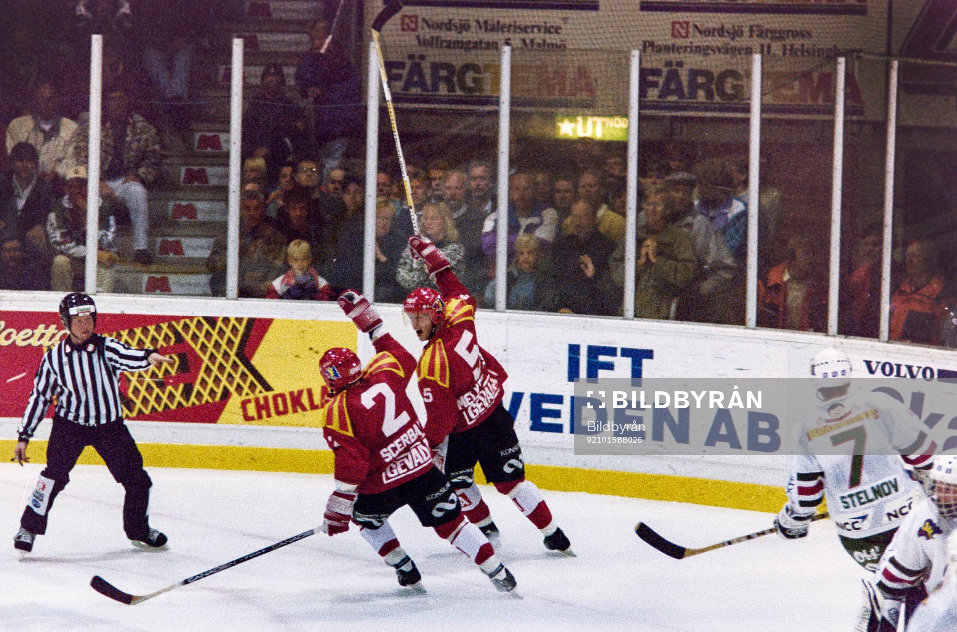 Brynäs  Bedrich Scerban och Tommy Melkersson jublar