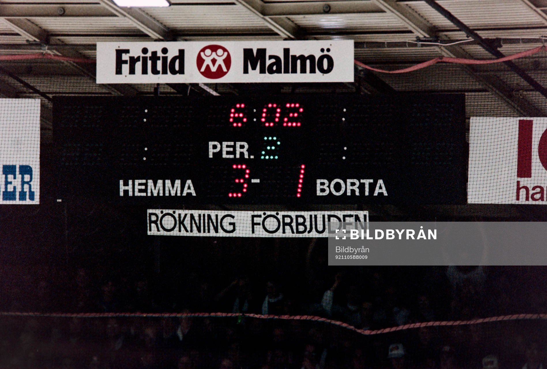Resultattavlan på Malmö Isstadion
