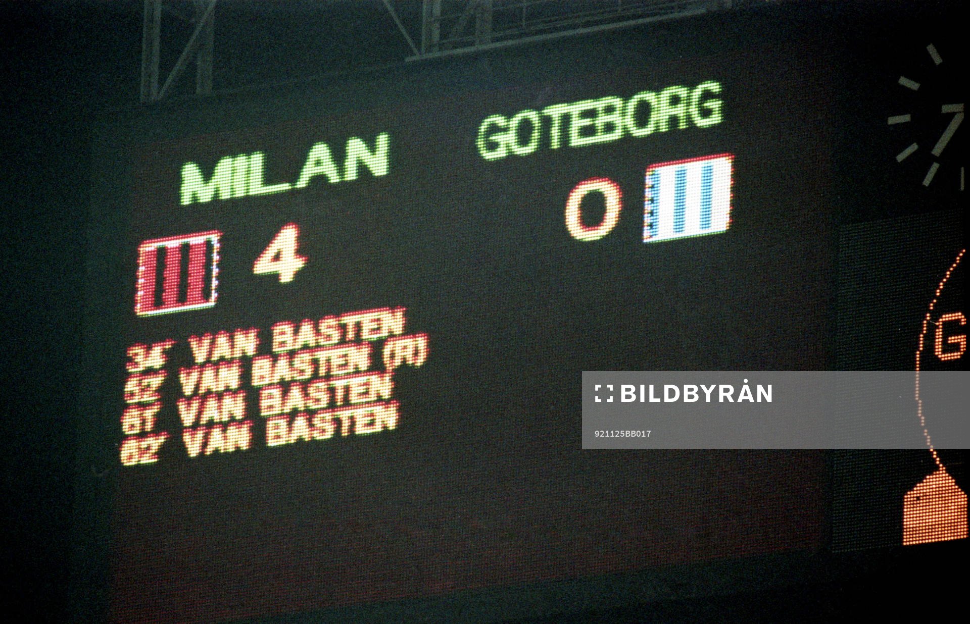 Resultattavlan på San Siro