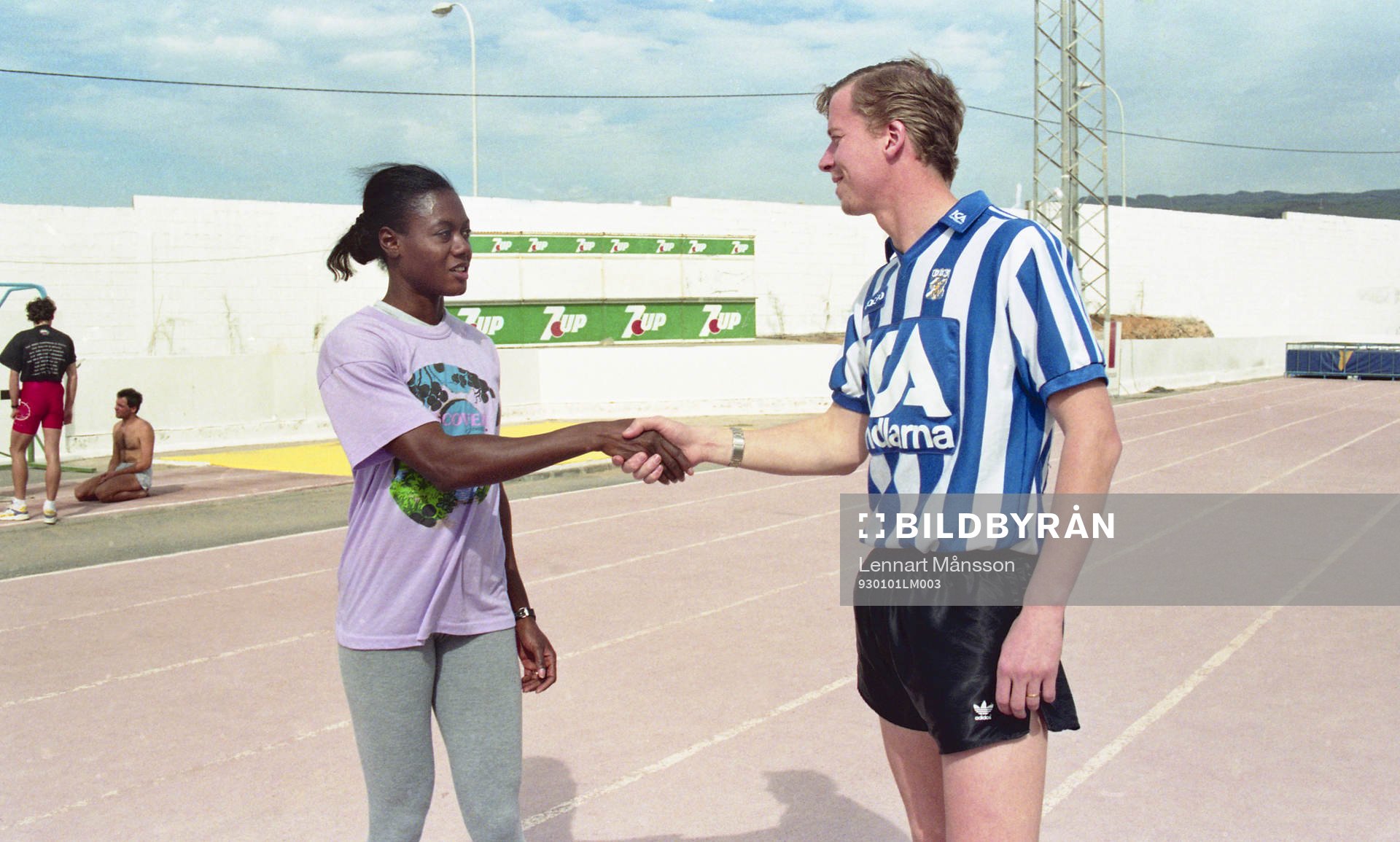 Johnny Ekström och Merlene Ottey