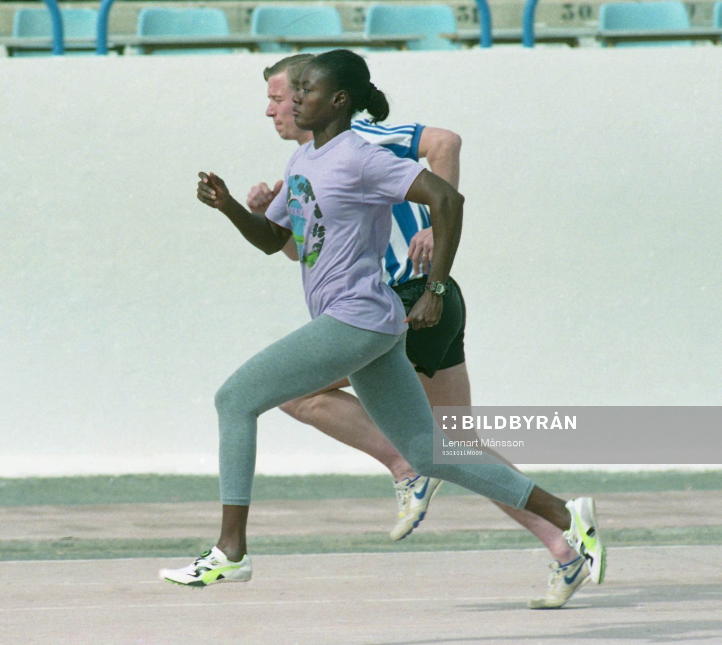 Johnny Ekström mot Merlene Ottey
