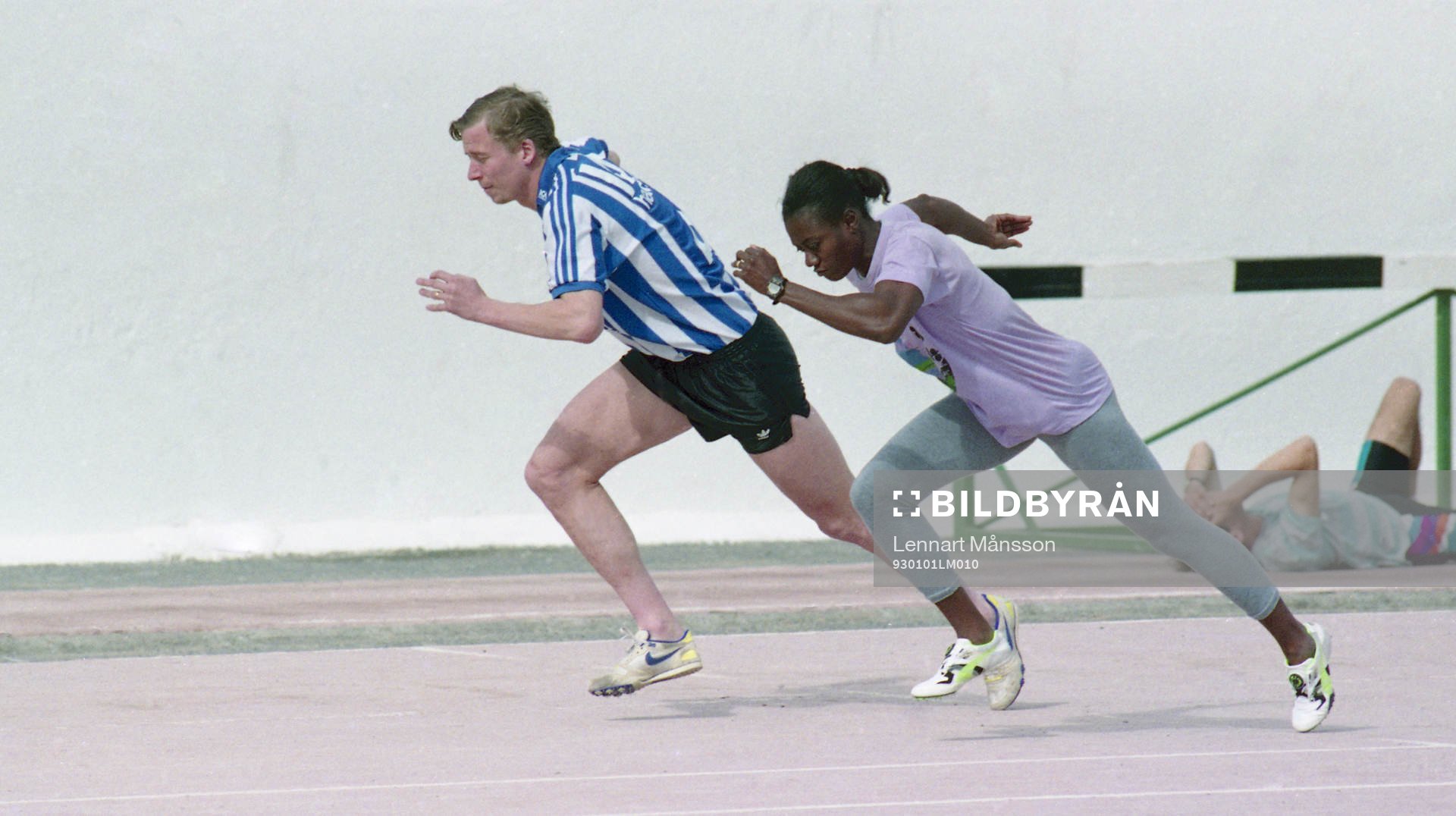Johnny Ekström mot Merlene Ottey