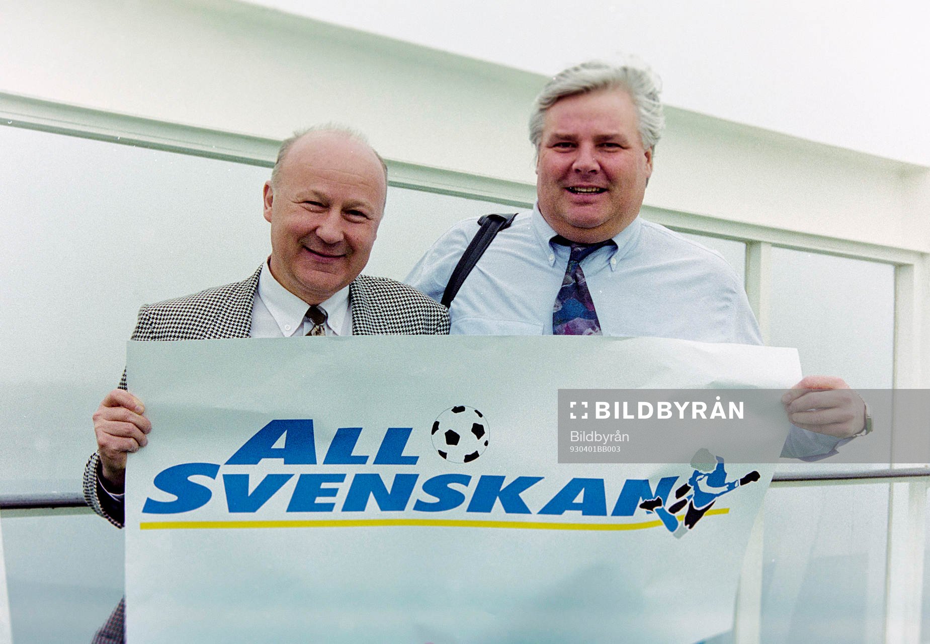 Fotboll, Allsvenskan, Upptaktsträff: Lars-Åke Lagrell, ordförande, Svenska Fotbollförbundet och Bo Gentzel, SVT.