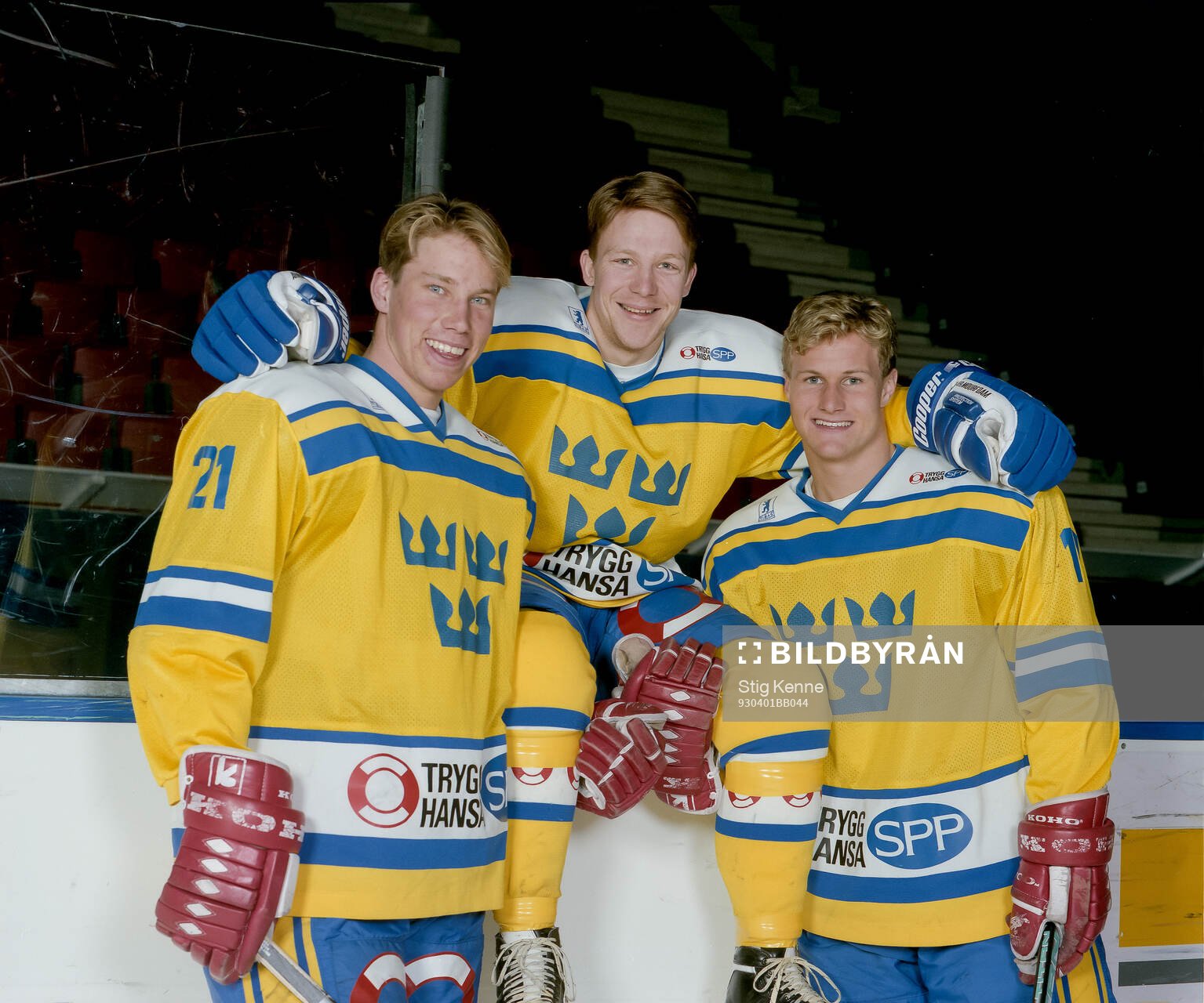 Peter Forsberg, Charles Berglund and Markus Näslund of