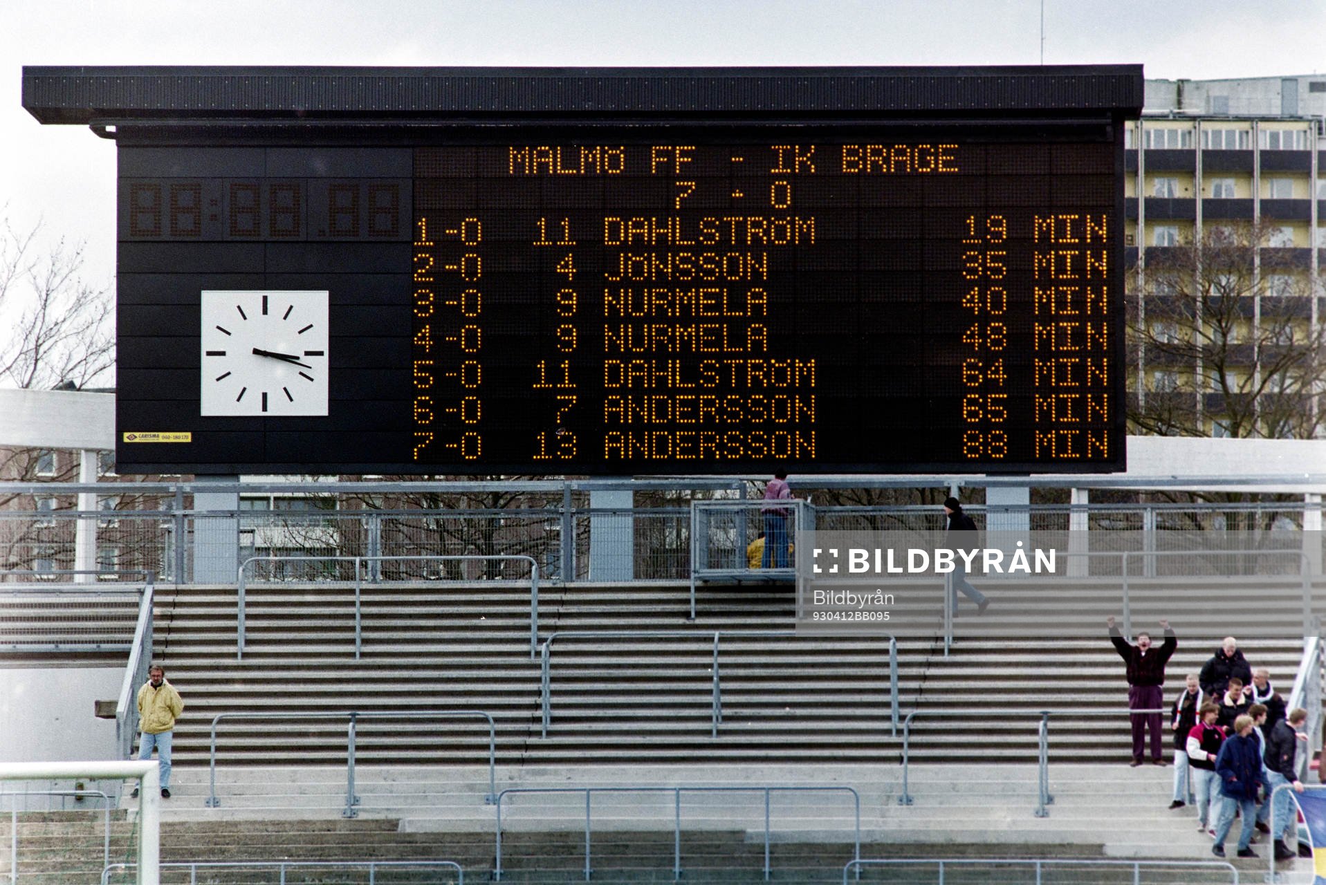 Resultattavlan på Malmö Stadion