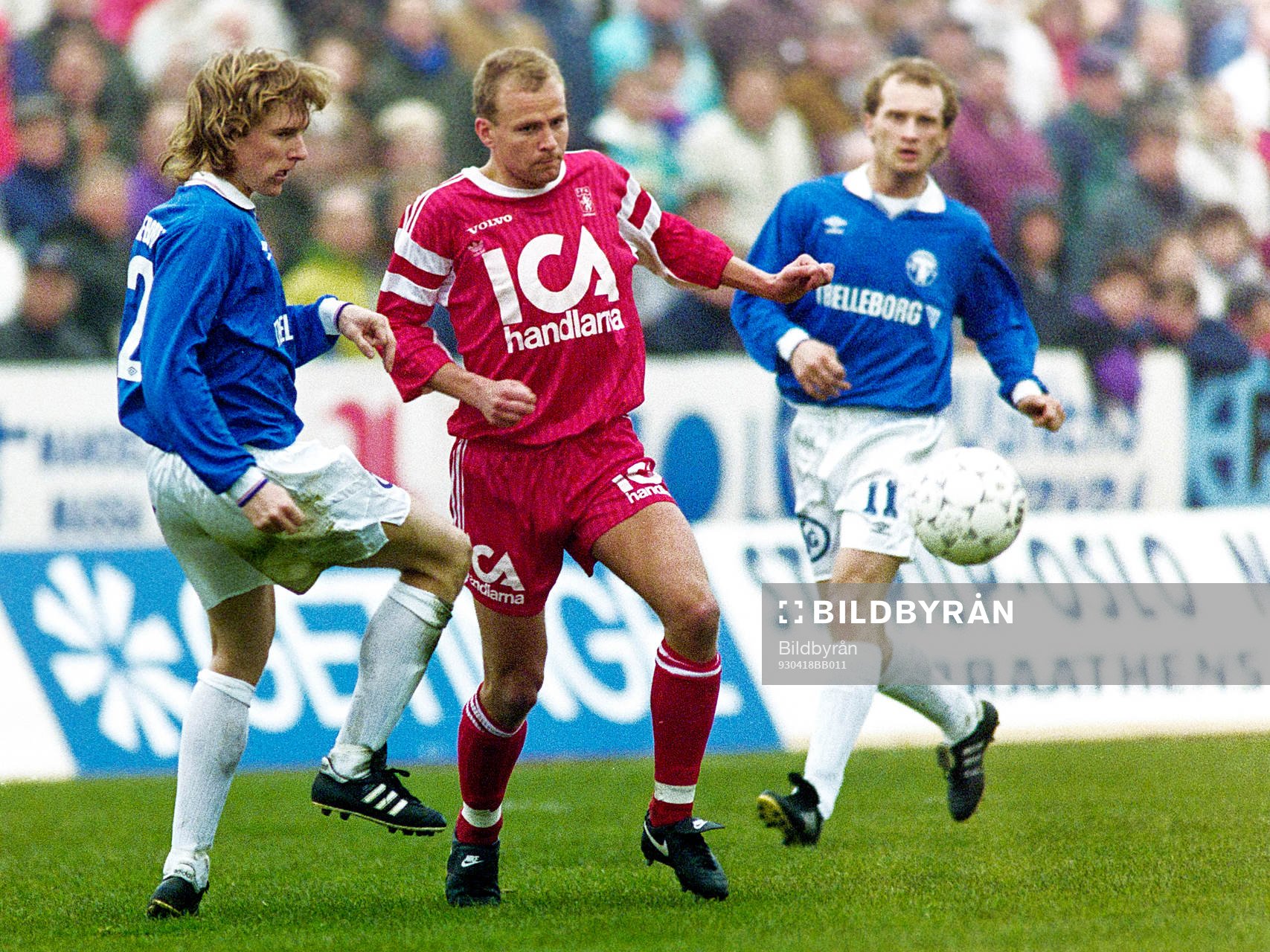 Fotboll, Allsvenskan, Trelleborg - Göteborg, 3-1: Patrik Larsson, Trelleborg och Mikael Martinsson, Göteborg..