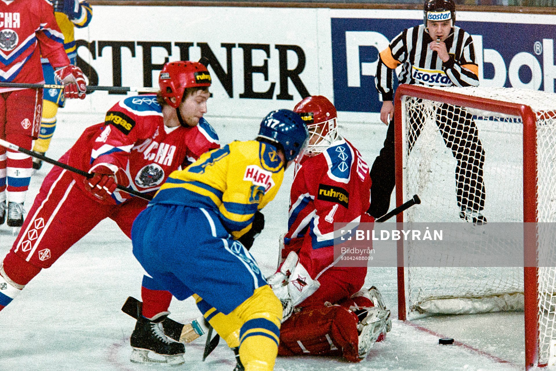 Ulf Dahlén, Sverige framför Trefilov, målvakt i Ryssland