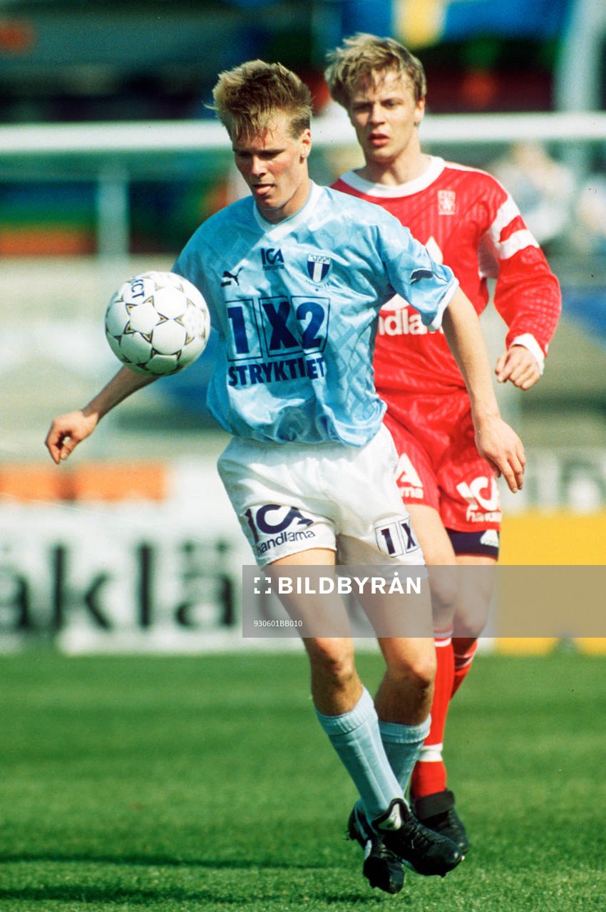 Fotboll, Fredrik Dahlström, Malmö FF och Mikael Nilsson,