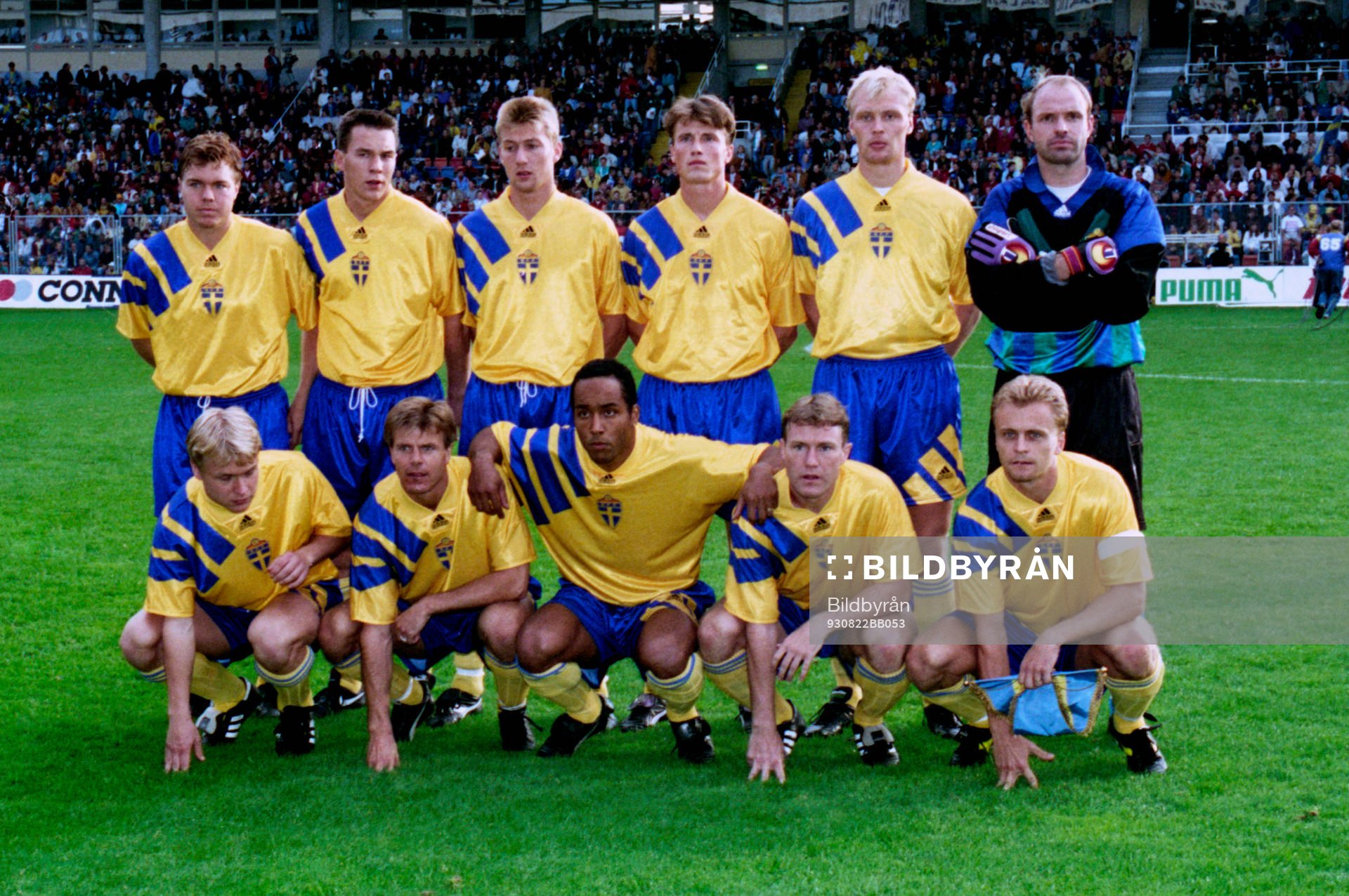 lagbild, startelva: Bakre raden fr. v Tomas Brolin, Patrik
