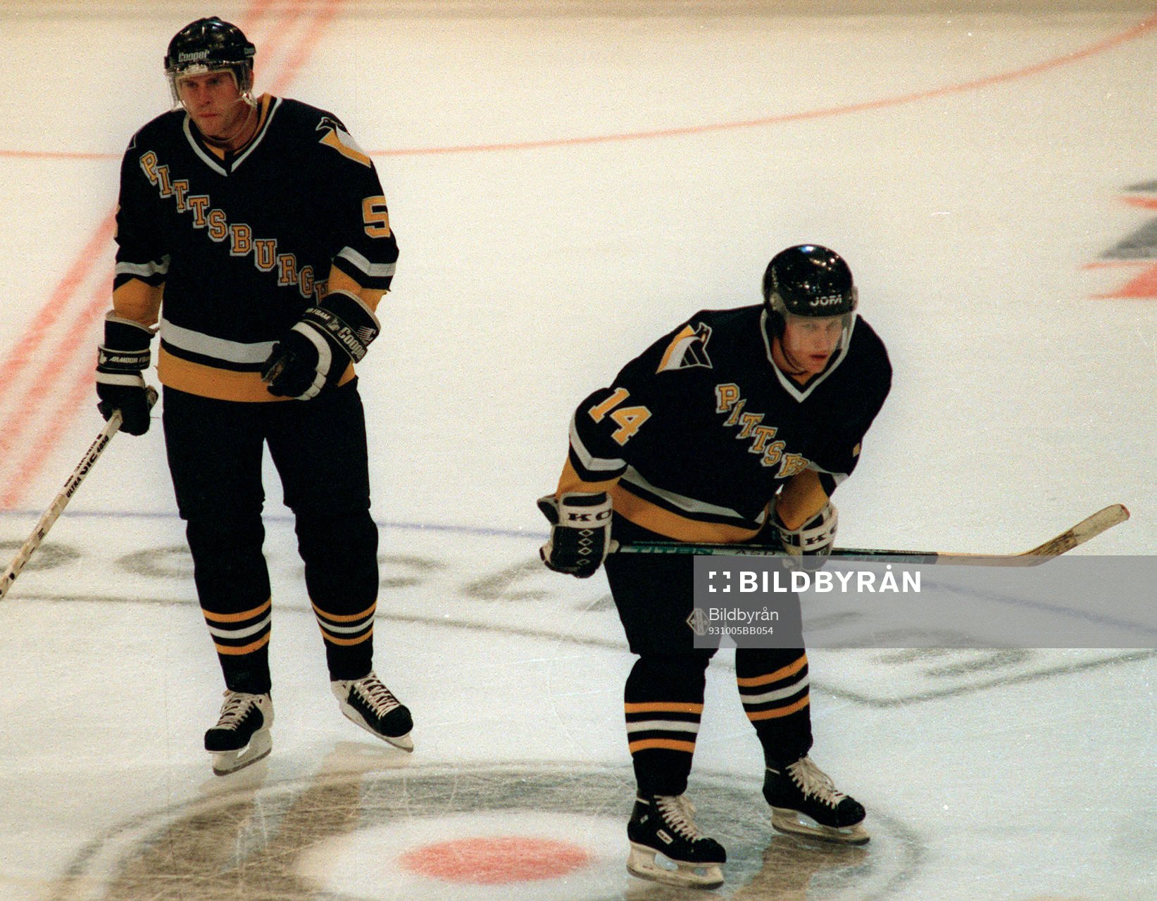 Ulf Samuelsson och Markus Näslund,  Pittsburgh Penguins