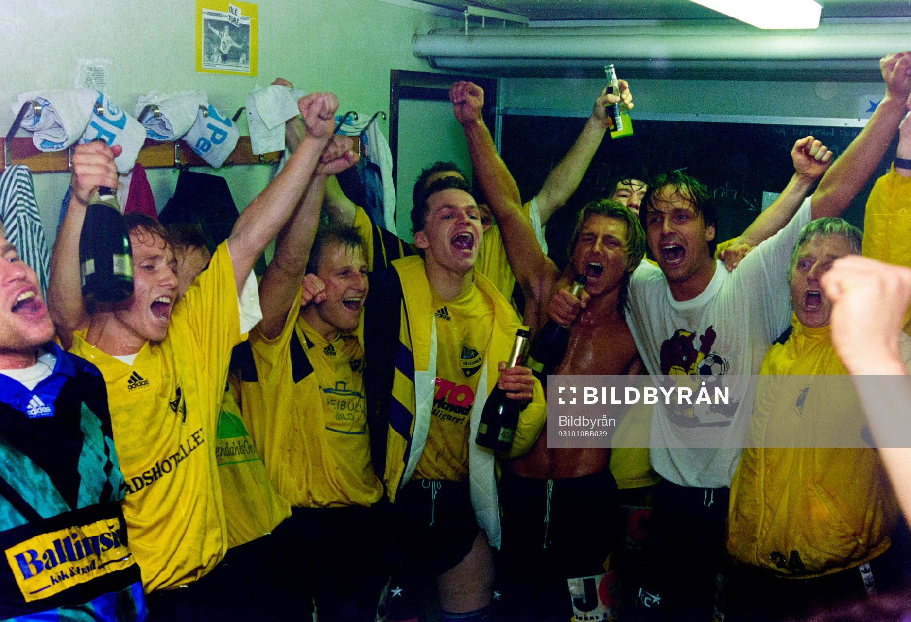Jubel i omklädningsrummet