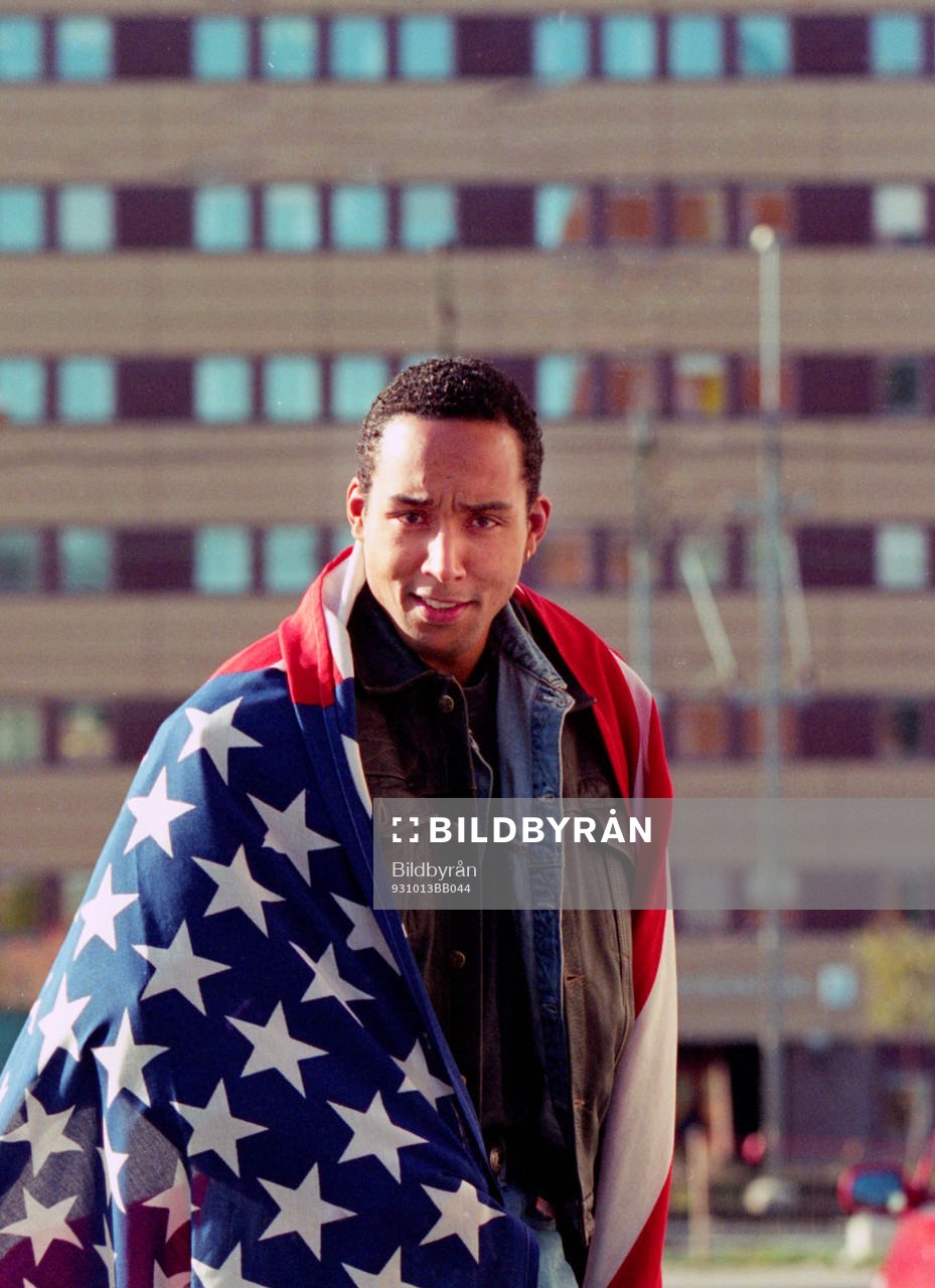 Martin Dahlin i USA.s flagga