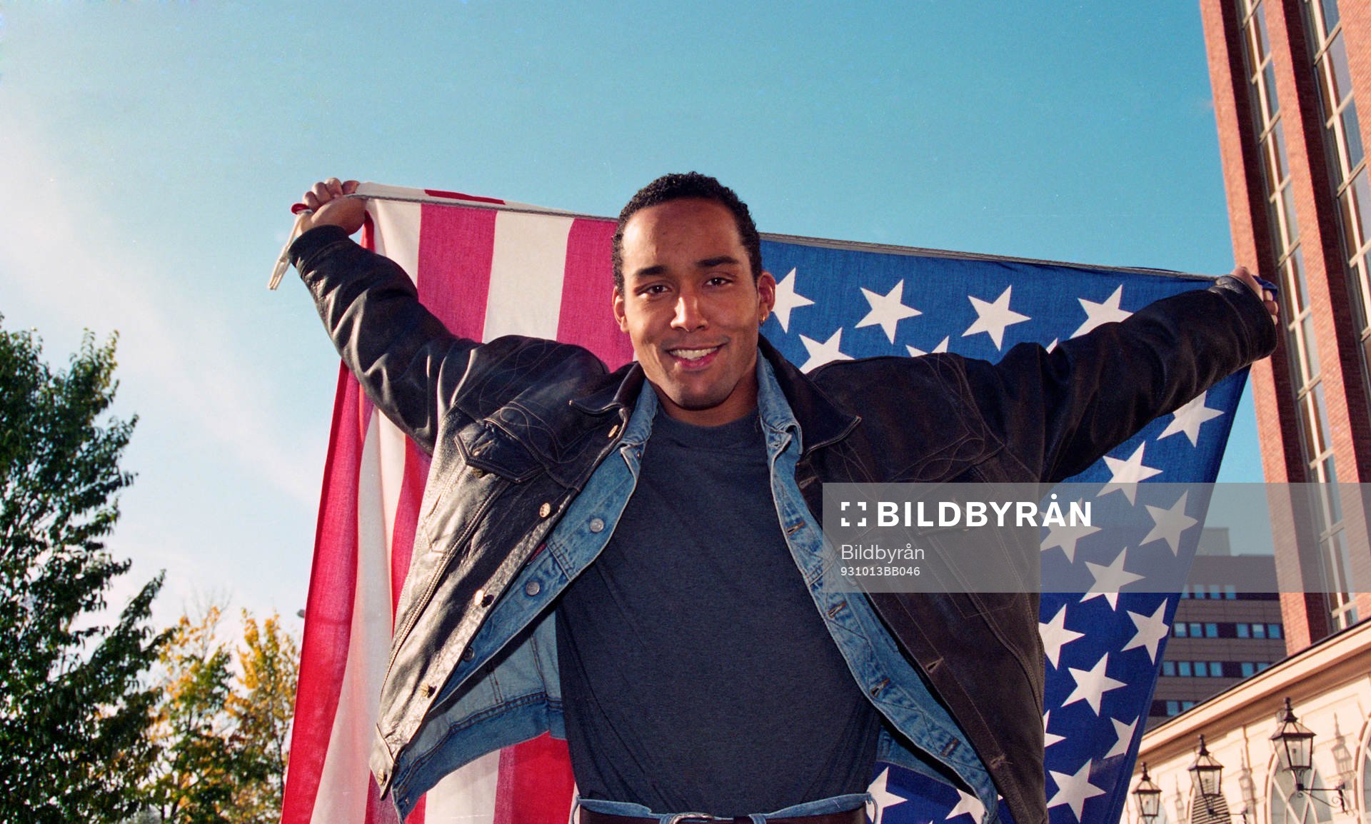 Martin Dahlin i USA.s flagga