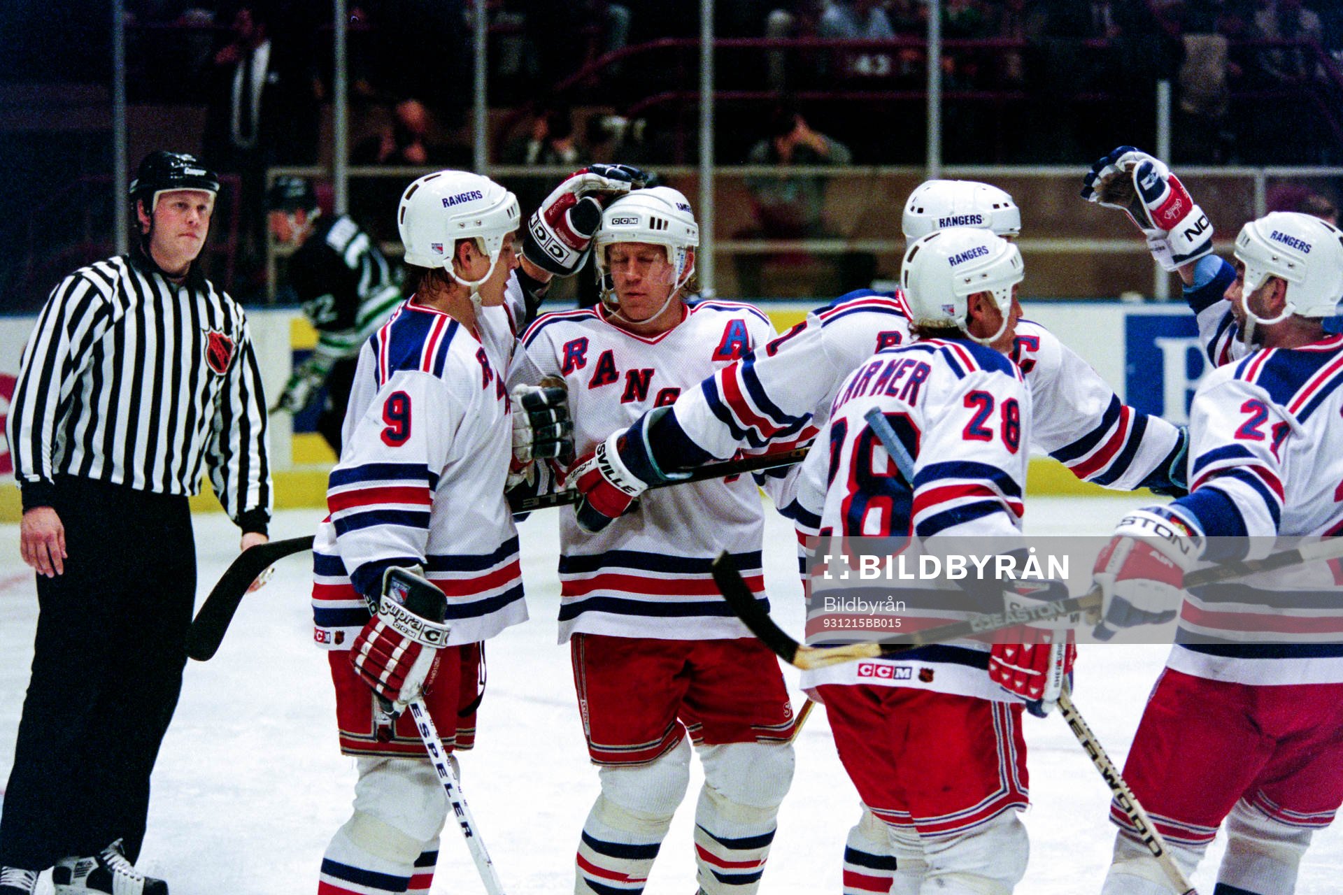Adam Graves, Brian Leetch, Steve Larmer och Sergei Zubov,