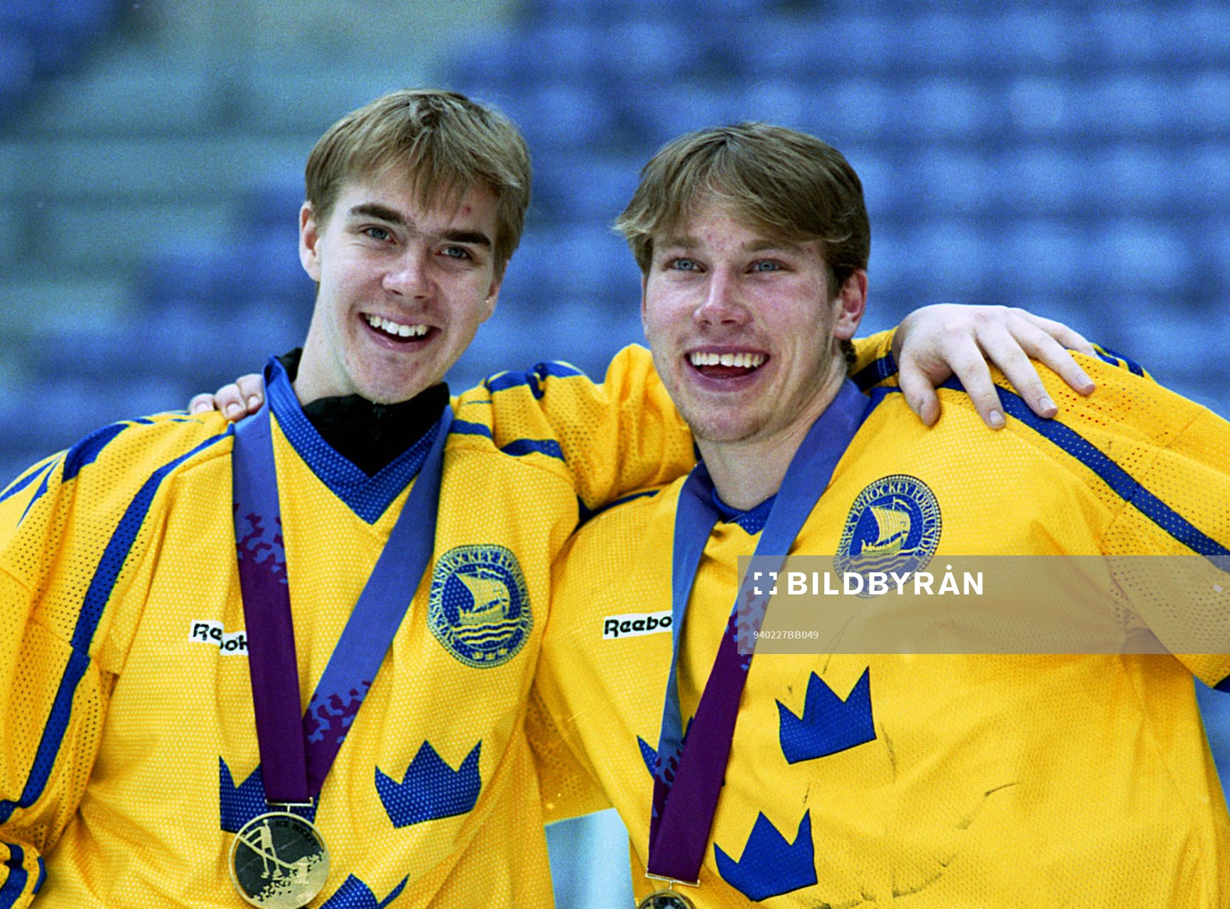 Matchhjältarna Tommy Salo och Peter Forsberg, Sverige