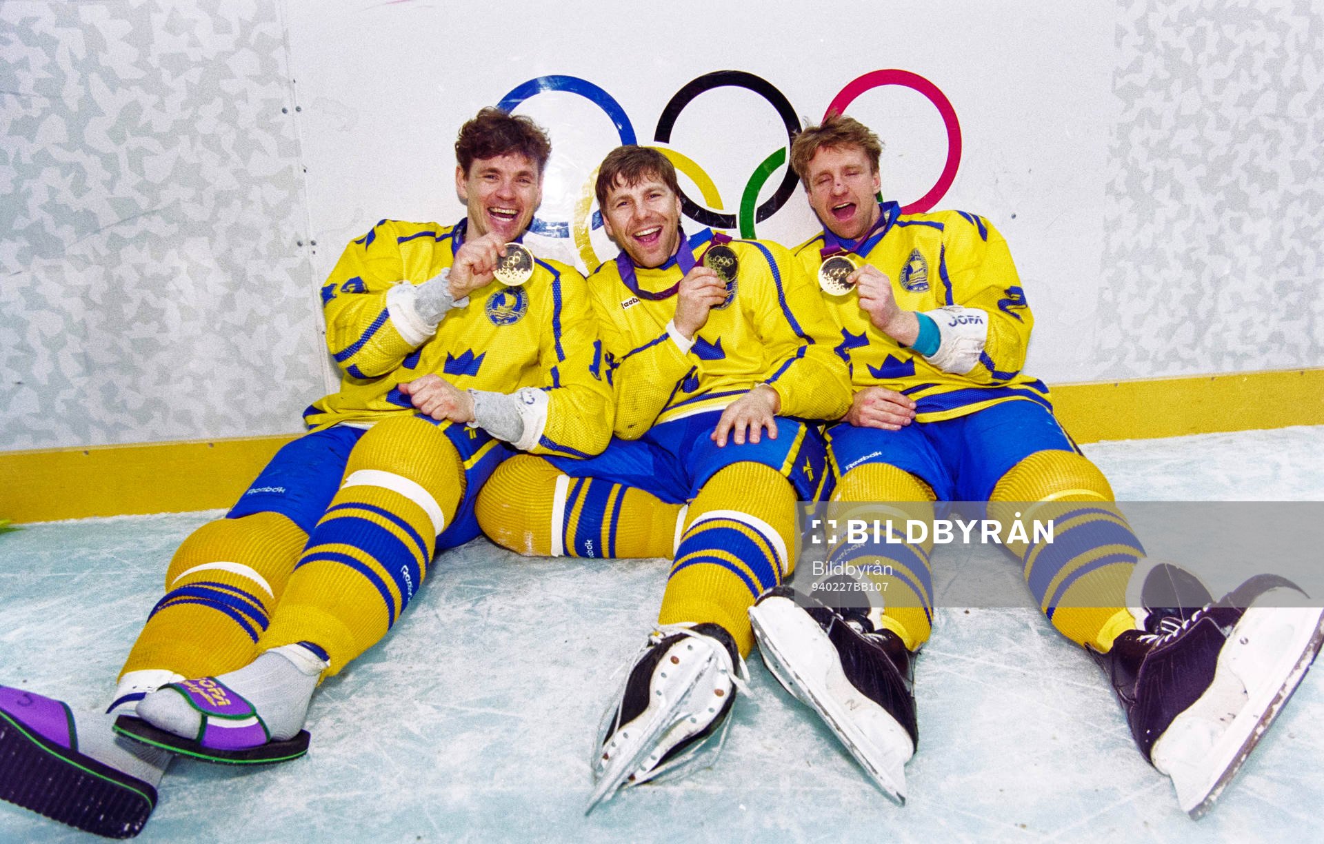 Håkan Loob, Mats Näslund och Tomas Jonsson med sina