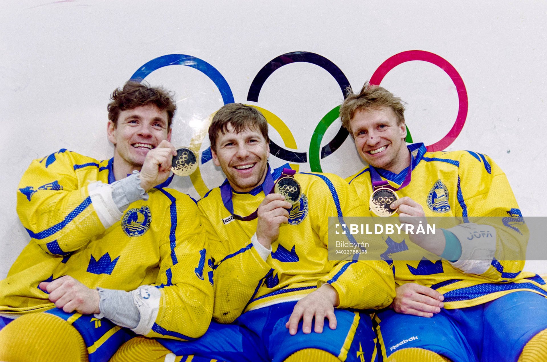 Håkan Loob, Mats Näslund och Tomas Jonsson med sina