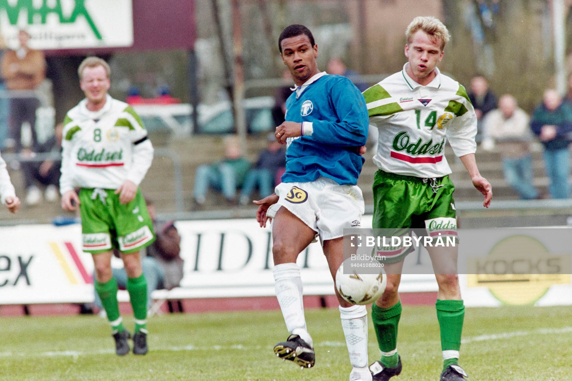 Issa Manglind, Trelleborg med bollen och Peter Thörnqvist,