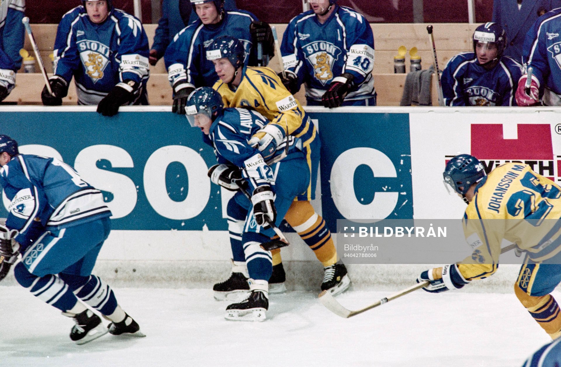 Sveriges Jonas Bergqvist och finlands Janne Laukkanen vid