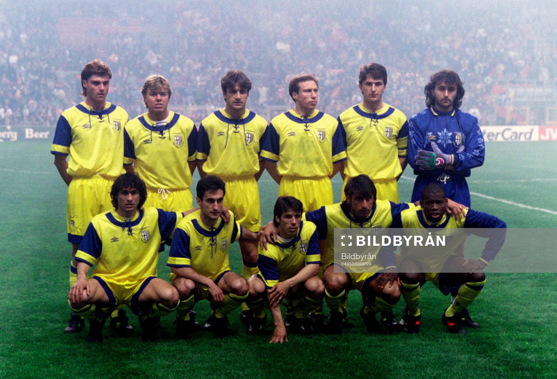 Fotboll, Cupvinnarcupen, Final, Arsenal - Parma, 1-0: Parmas startelva med Tomas Brolin i laget.