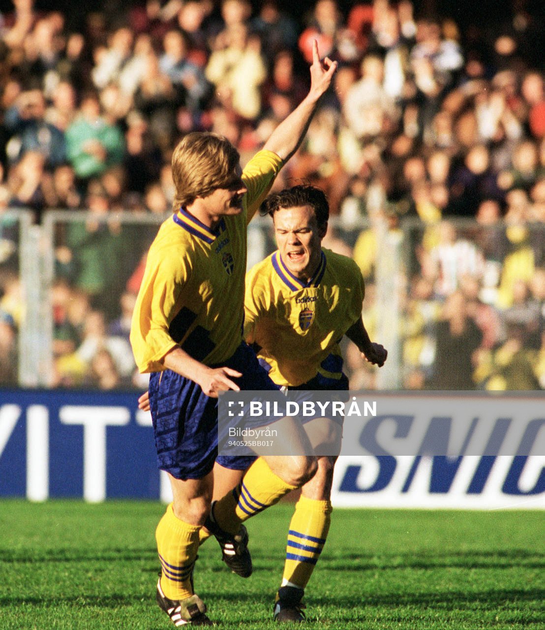 Stefan Schwarz och Joachim Björklund, Sverige jublar