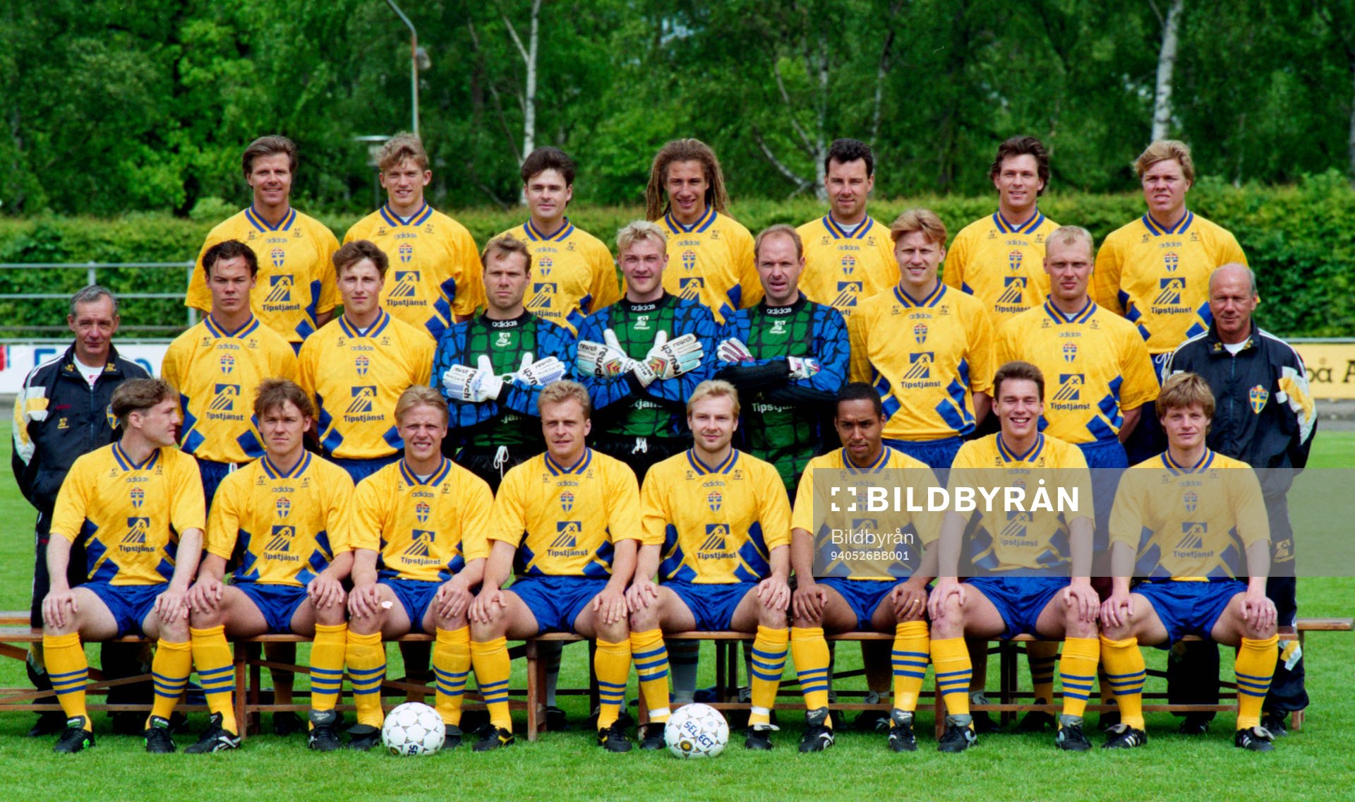 bakre fr v: Roland Nilsson, Jesper Blomqvist, Anders