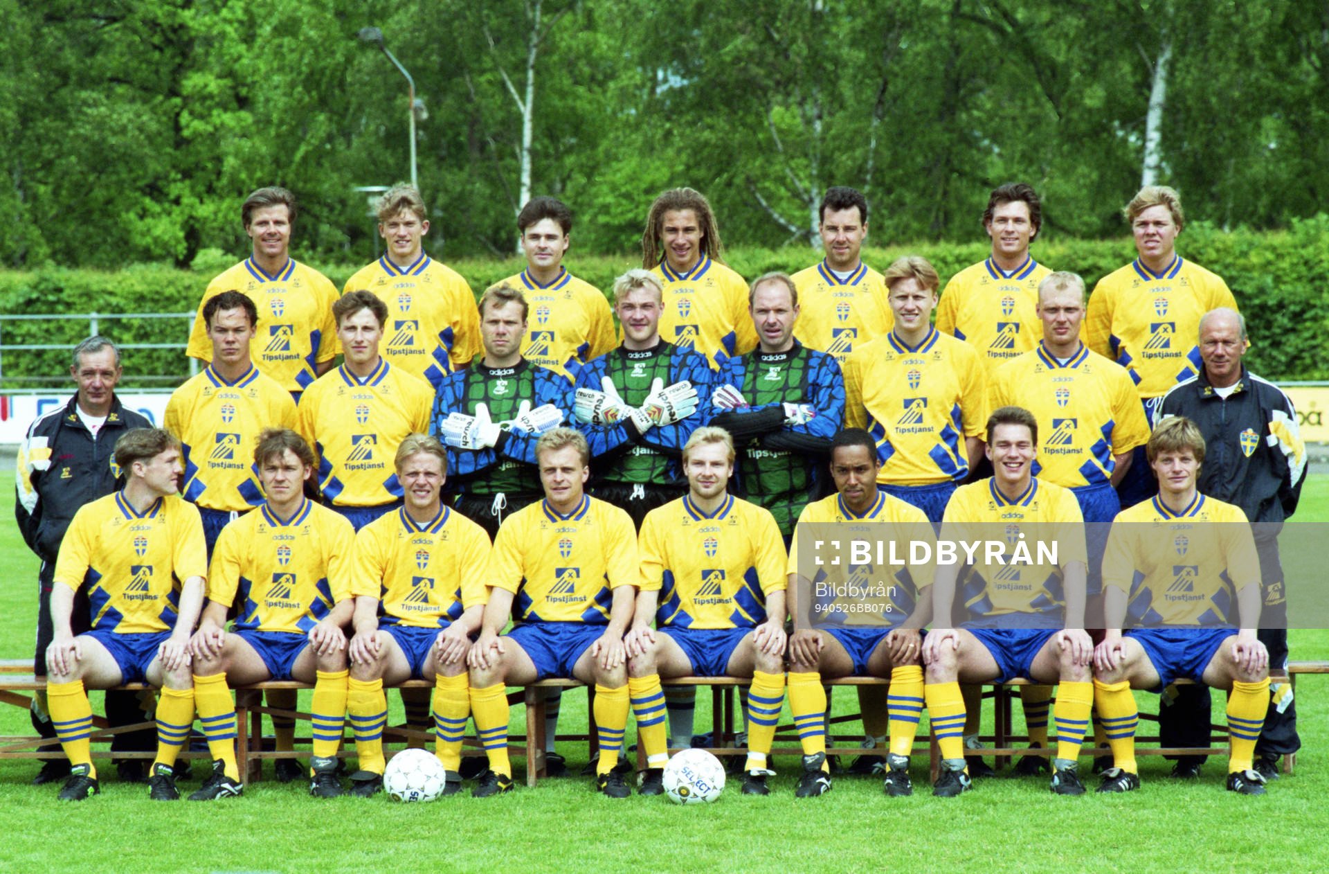 Bakre raden fr. v Roland Nilsson, Jesper Blomqvist, Anders