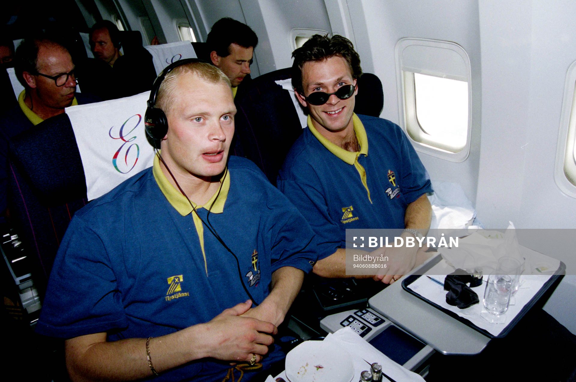Klas Ingesson och Pontus Kåmark på flyget till Los Angeles