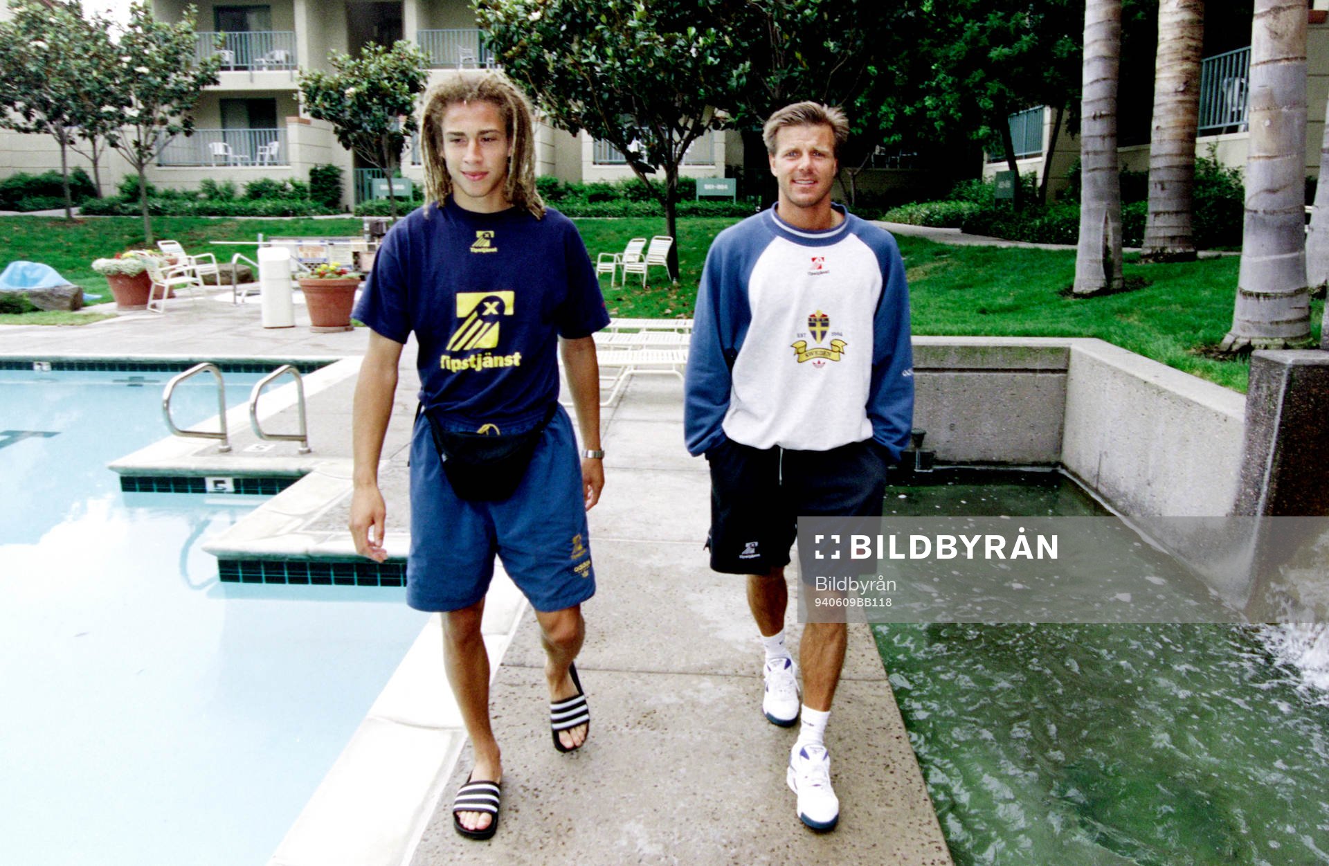 Henrik Larsson och Roland Nilsson, Sverige vid poolen