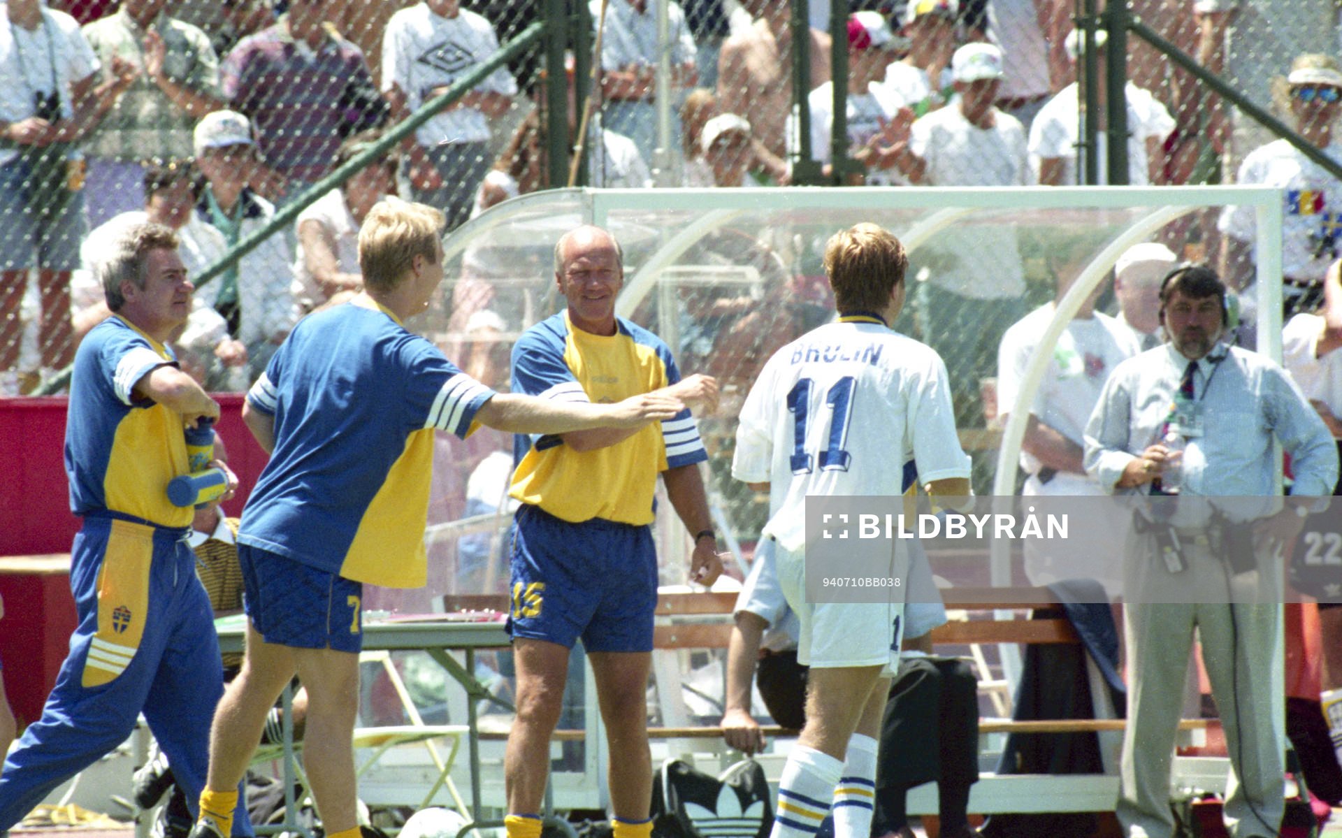 Tommy Svensson, förbundskapten och Tomas Brolin, Sverige,