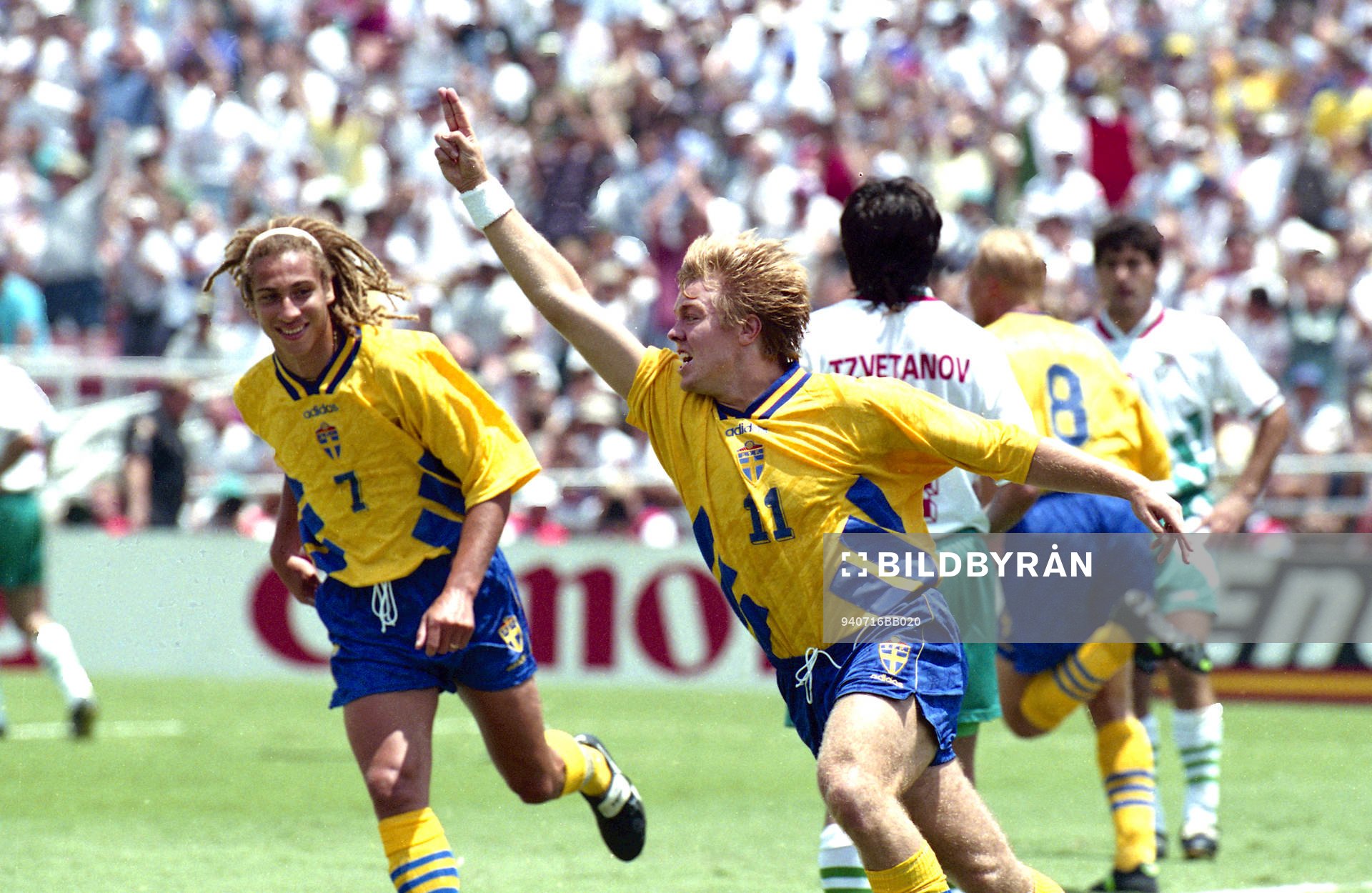 Jubel, glädje, Henrik Larsson och Tomas Brolin, Sverige