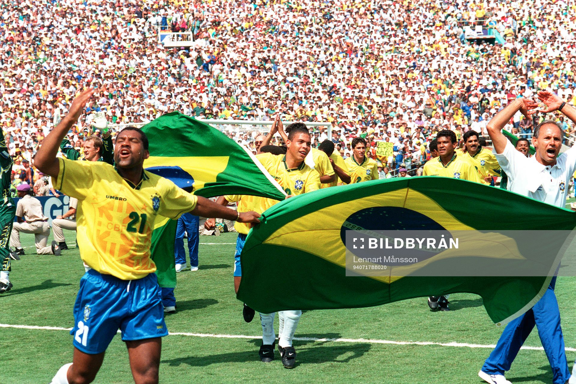 Brasilien jubel, världsmästare, flagga