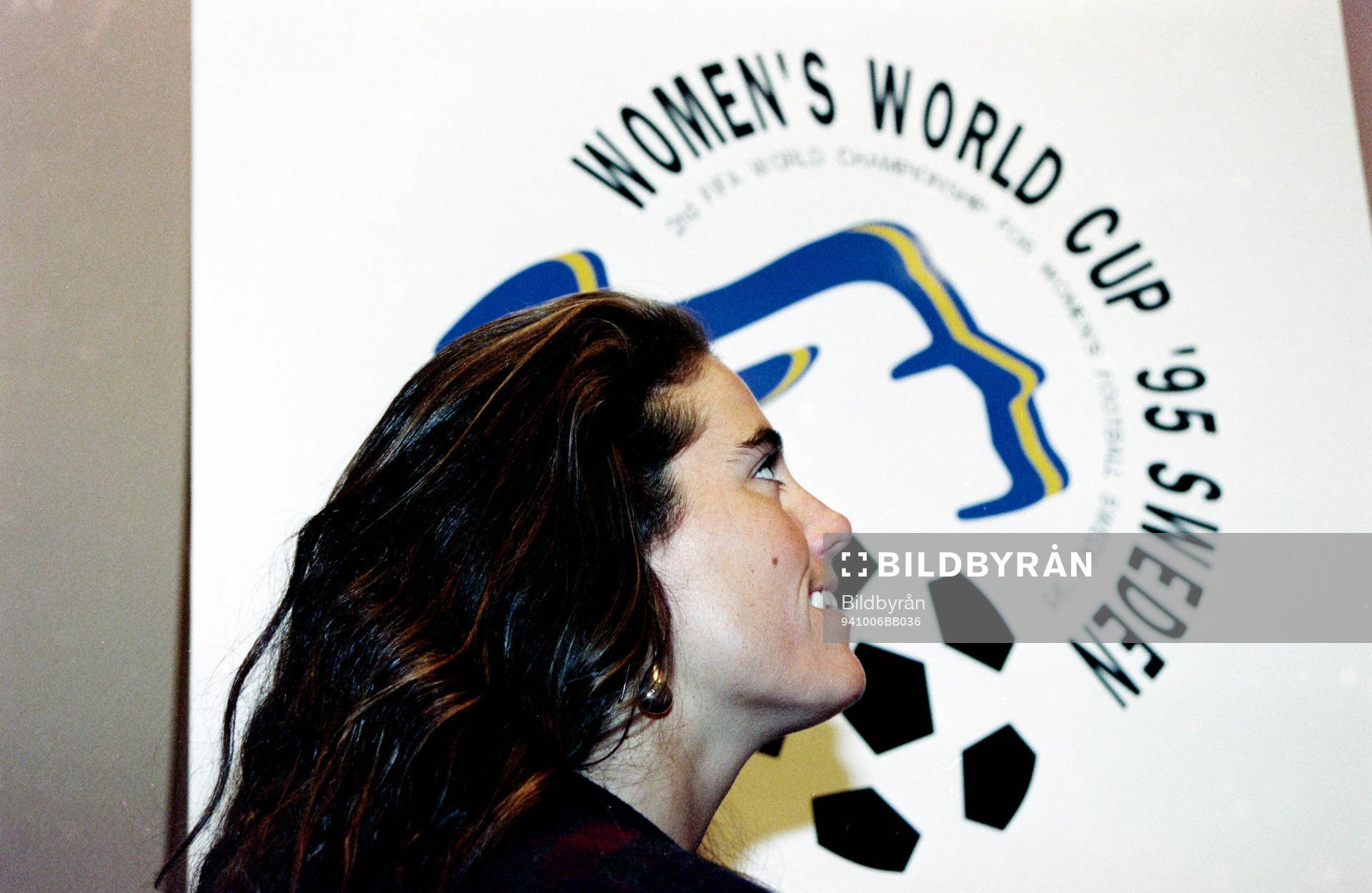 Fotboll, Damer, Presskonferens inför VM 1995: Julie Foudy, USA.
