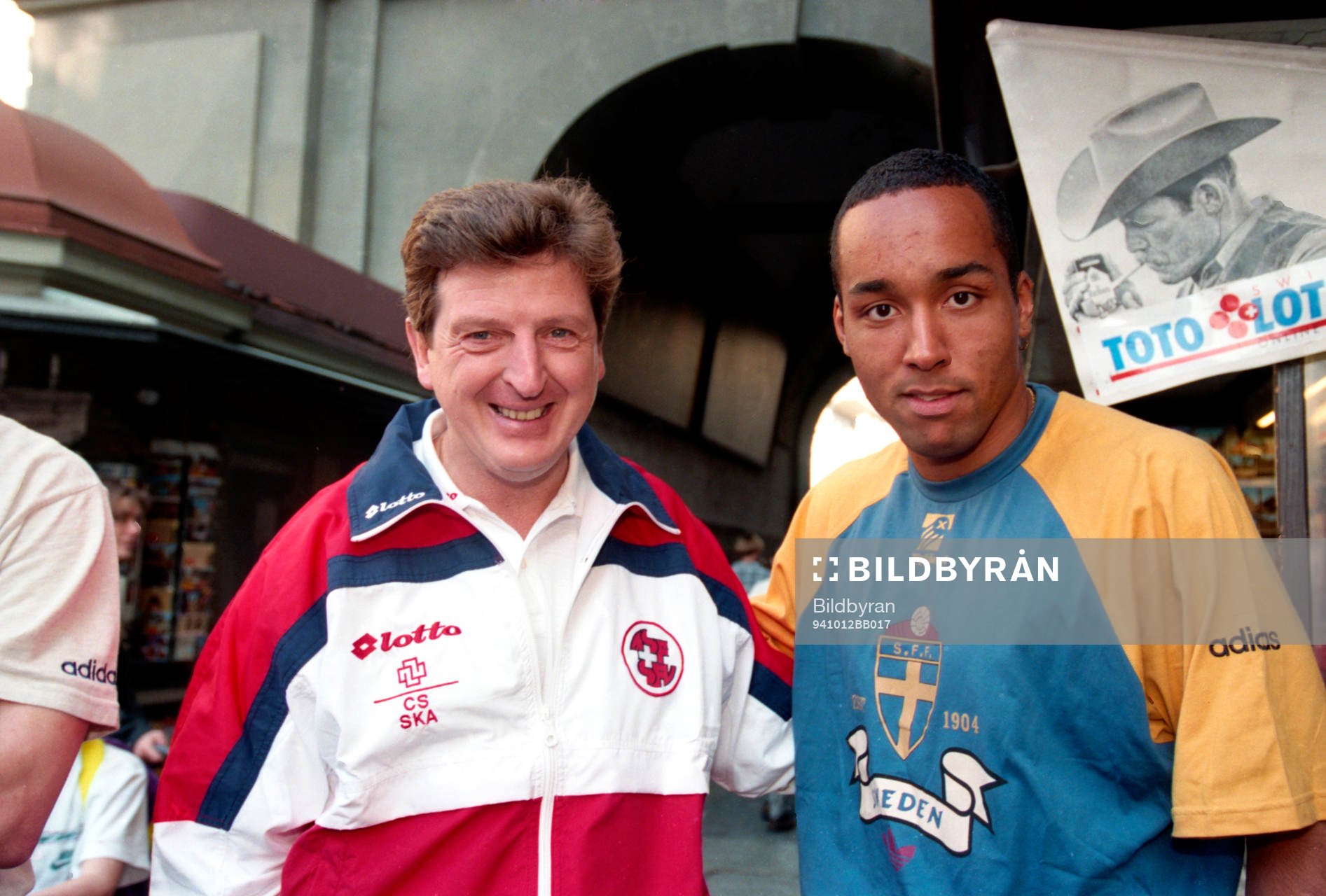 Roy Hodgson, förbundskapten, Schweiz och Martin Dahlin på