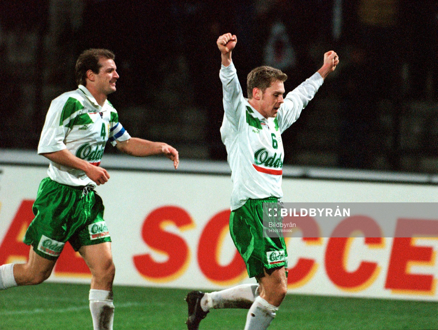 Leif Strandh och Peter Berggren, Hammarby, jublar