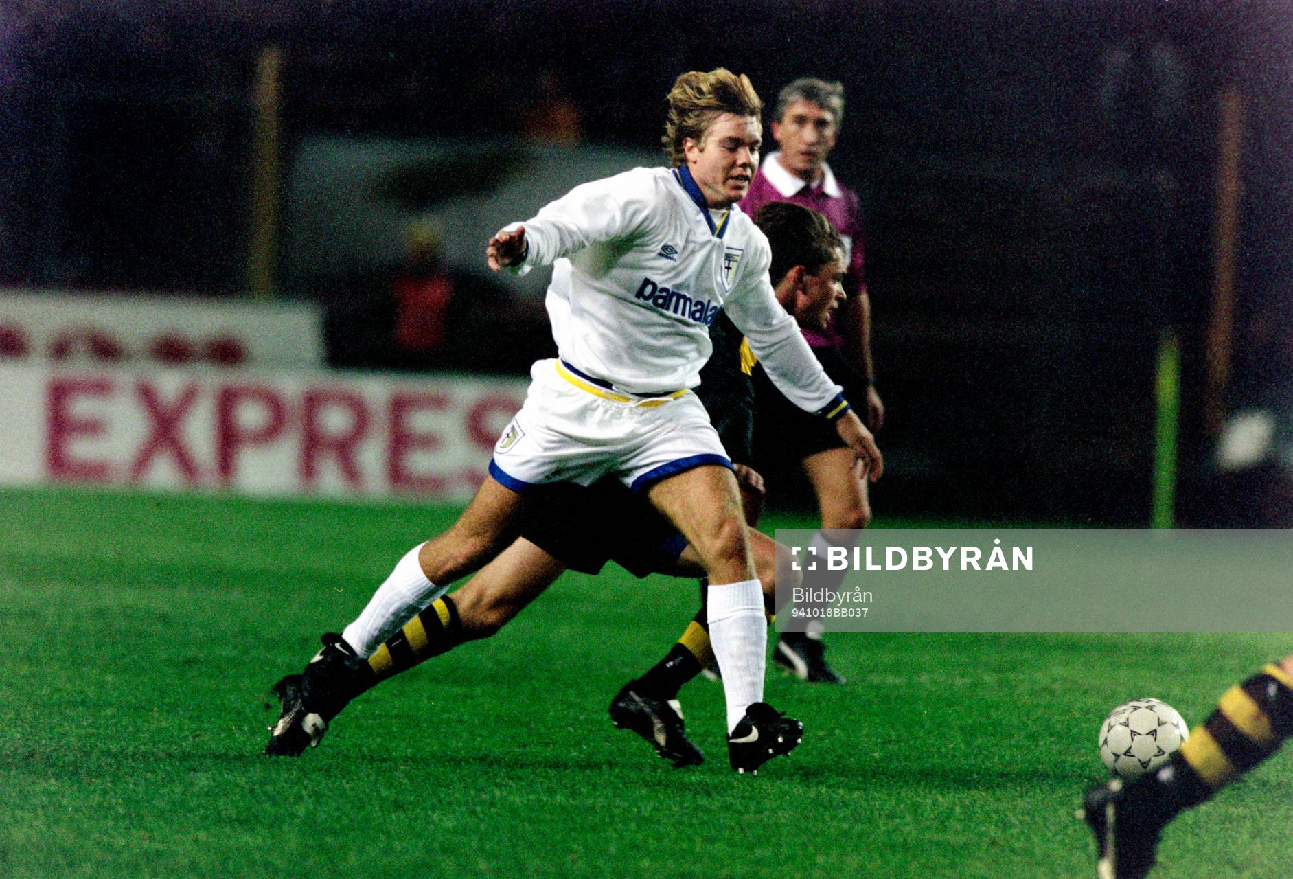 Fotboll, Uefaacupen, AIK - Parma, 0-1: Tomas Brolin, Parma. 